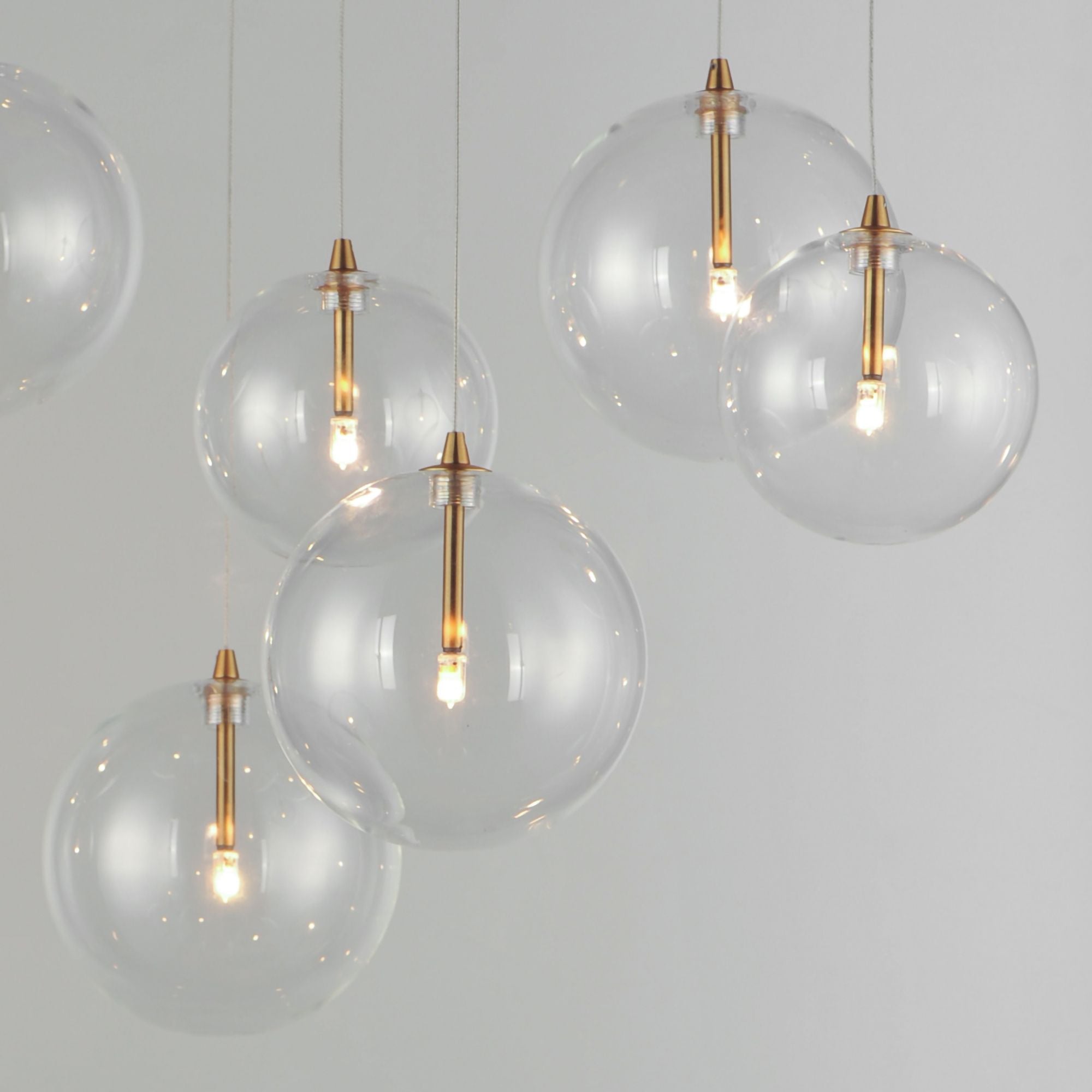 Global 42" 10-Light Linear LED Pendant, Natural Aged Brass Finish