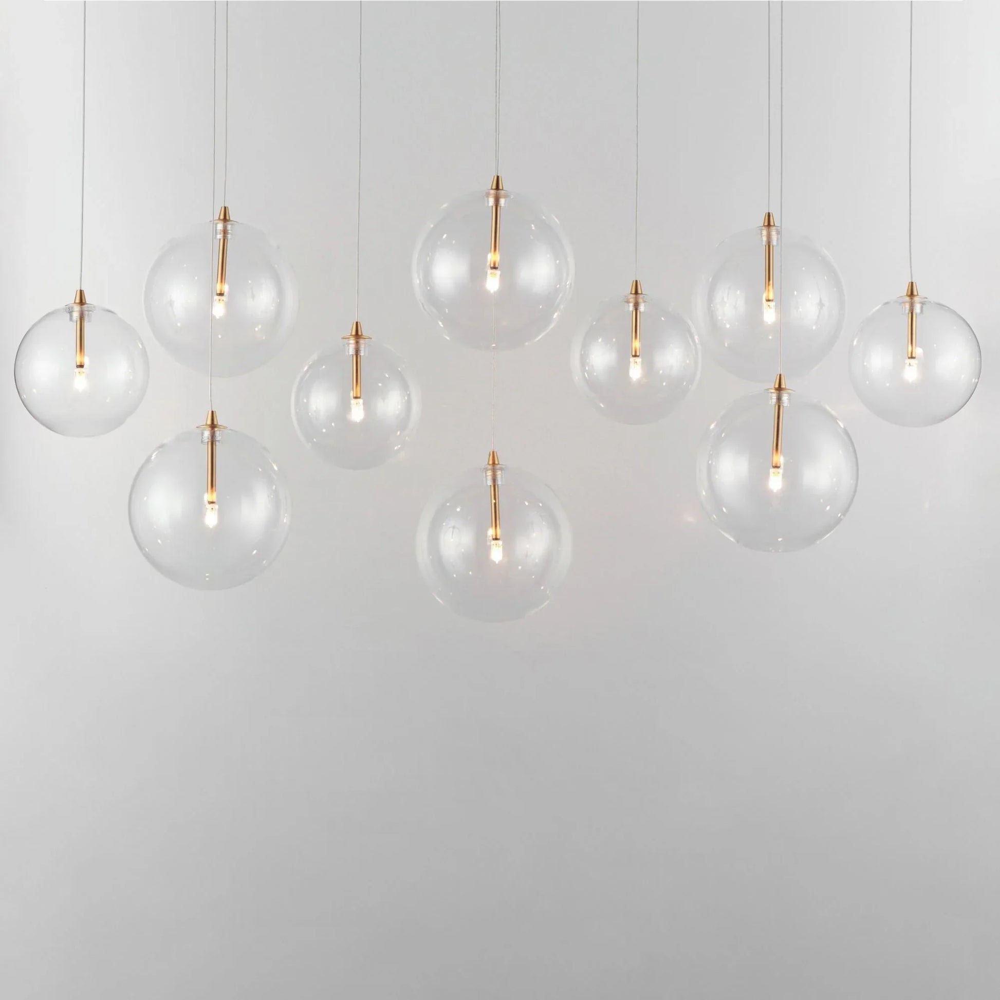 ET2 Lighting - Global 42" 10-Light Linear LED Pendant, Natural Aged Brass Finish | Bees Lighting