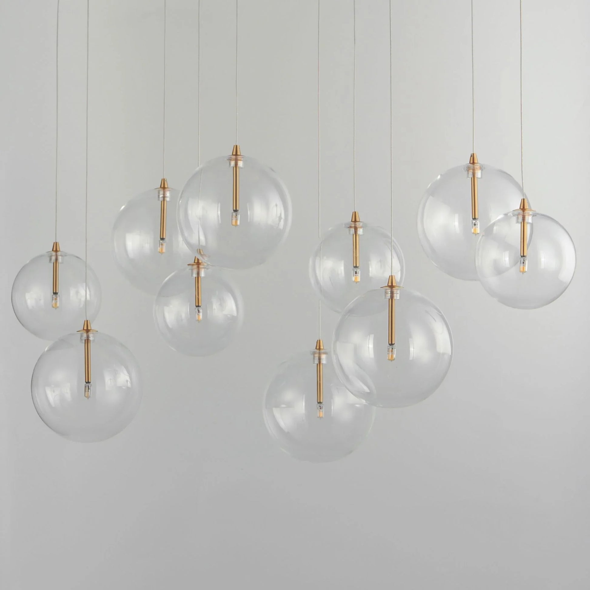 ET2 Lighting - Global 42" 10-Light Linear LED Pendant, Natural Aged Brass Finish | Bees Lighting