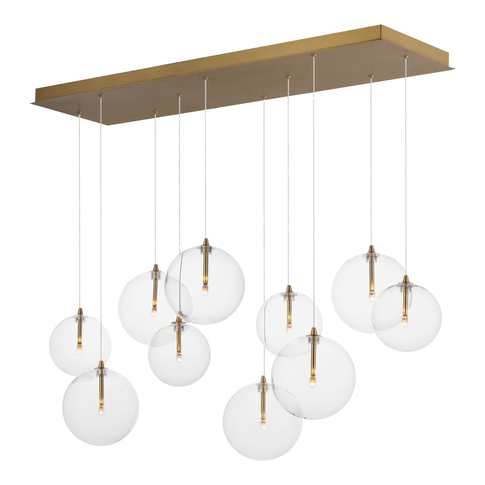 ET2 Global 41.75" 10-Light Pendant, Natural Aged Brass