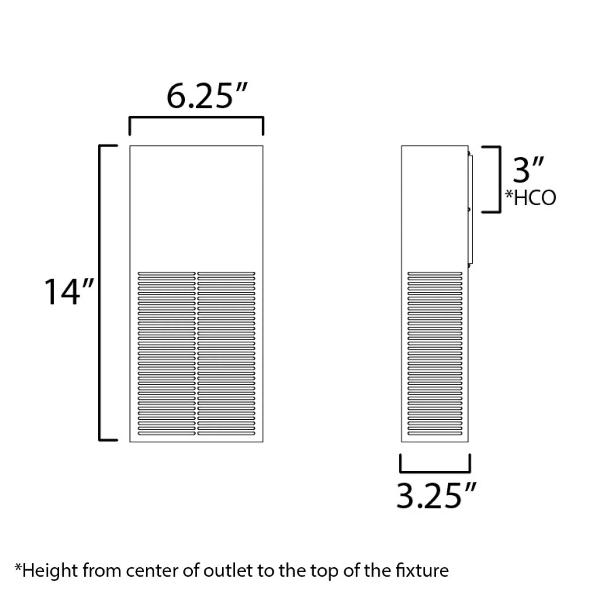 Grate 14" LED Outdoor Wall Sconce, Architectural Bronze Finish