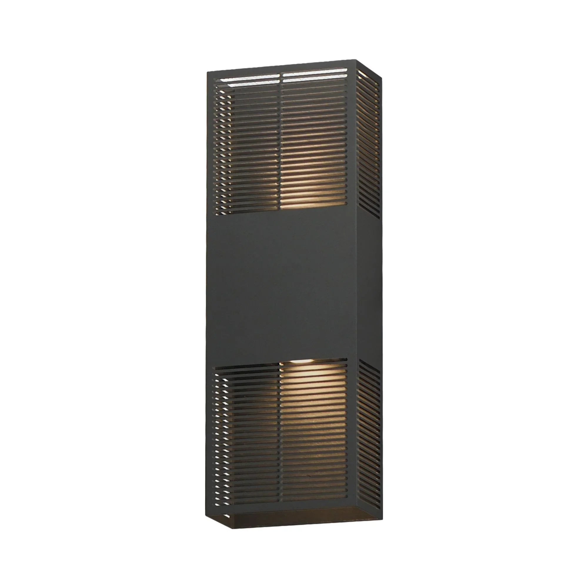 Grate 18" 2-Light LED Outdoor Wall Sconce, Architectural Bronze Finish