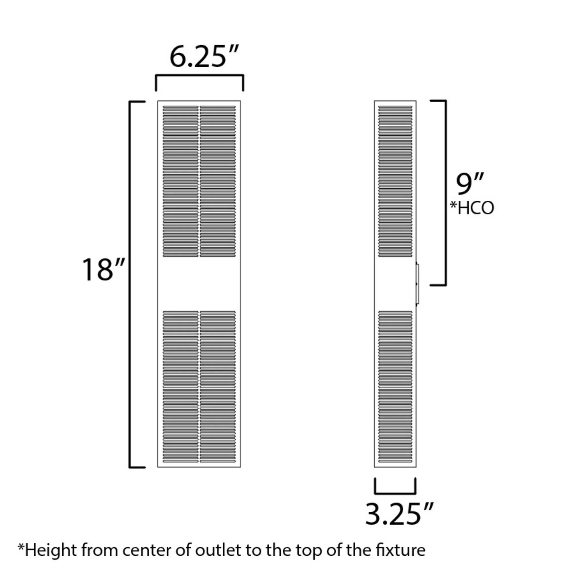 ET2 Lighting - Grate 18" 2-Light LED Outdoor Wall Sconce, Architectural Bronze Finish | Bees Lighting