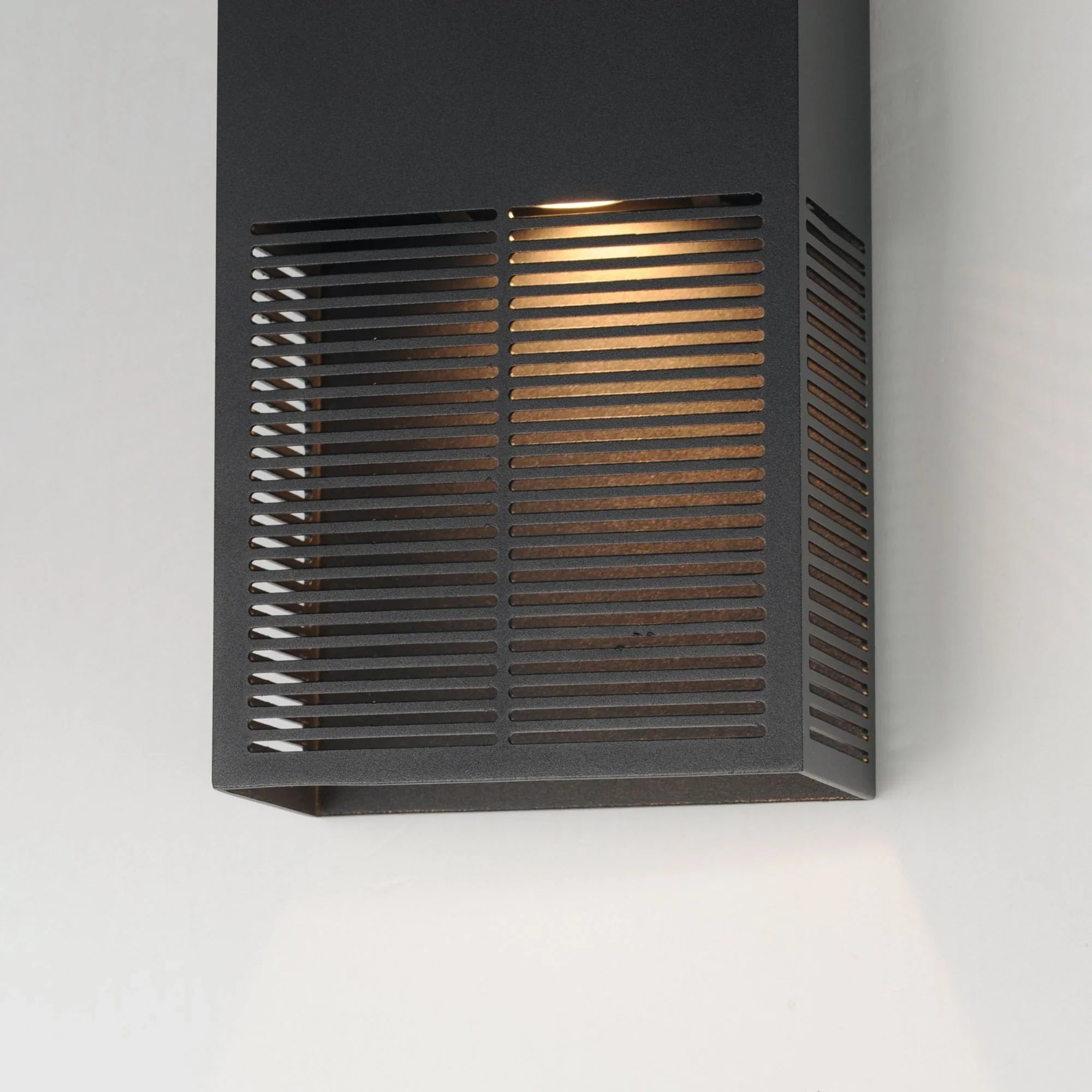 Grate 18" 2-Light LED Outdoor Wall Sconce, Black Finish