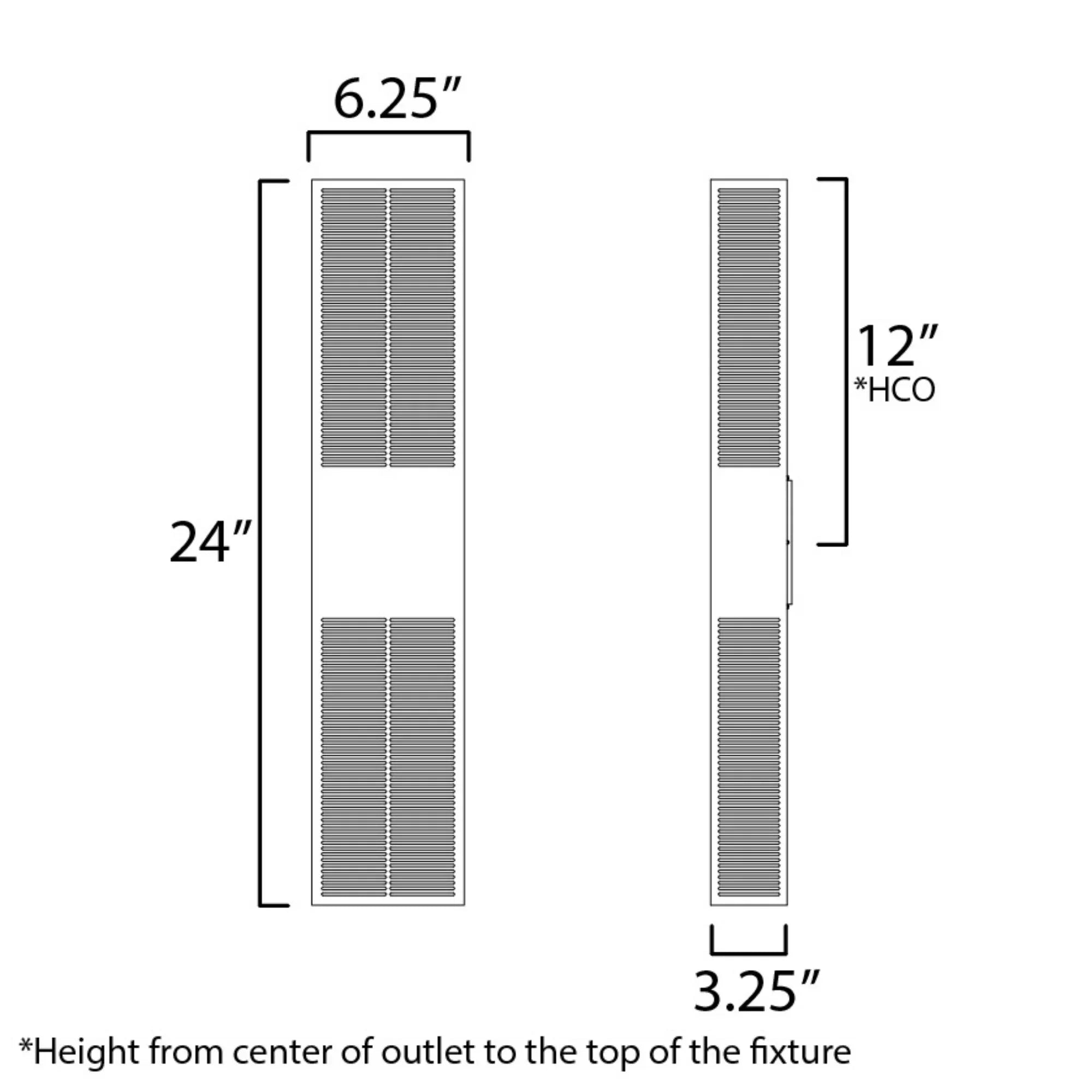 ET2 Lighting - Grate 24" 2-Light LED Outdoor Wall Sconce, Architectural Bronze Finish | Bees Lighting