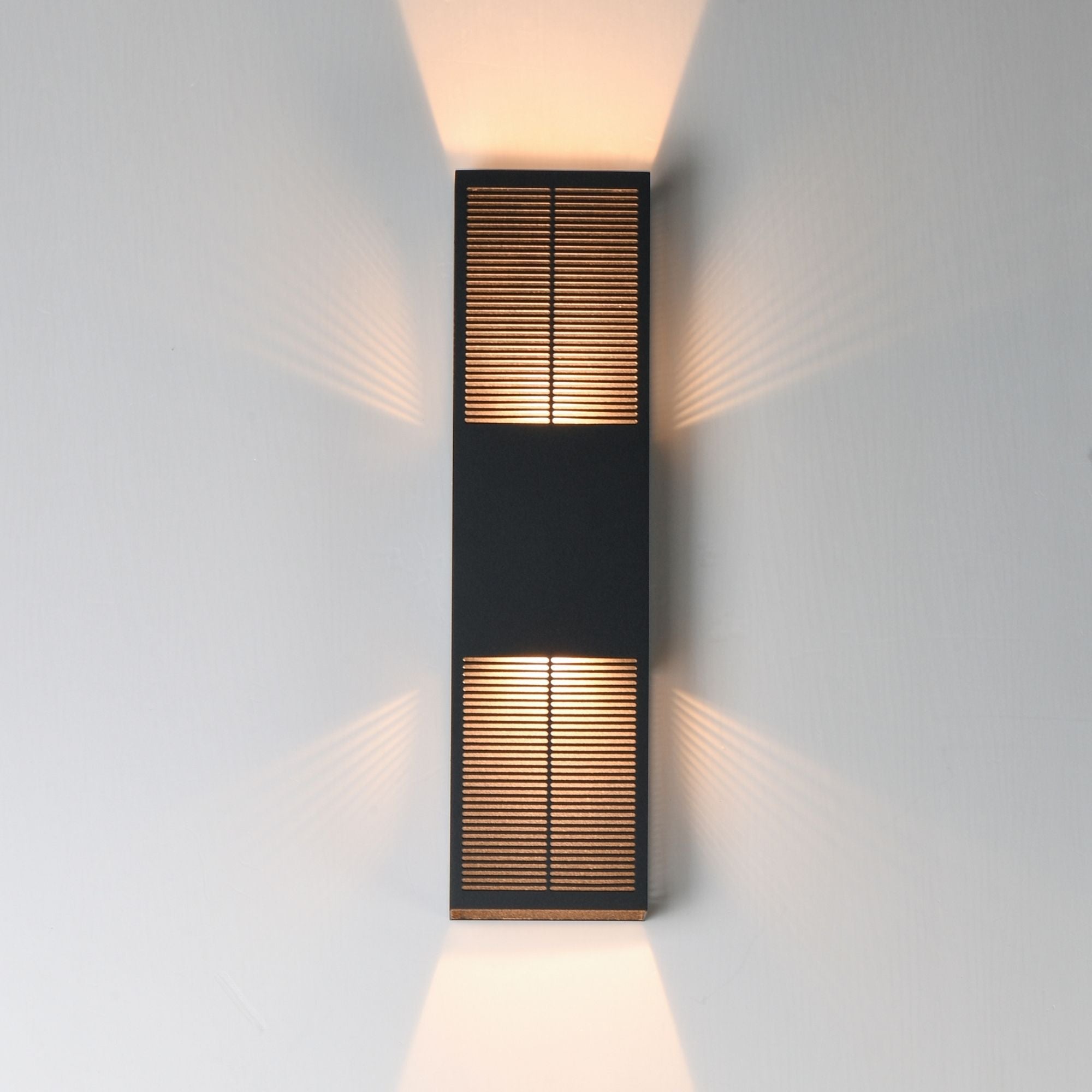 Grate 24" 2-Light LED Outdoor Wall Sconce, Black Finish