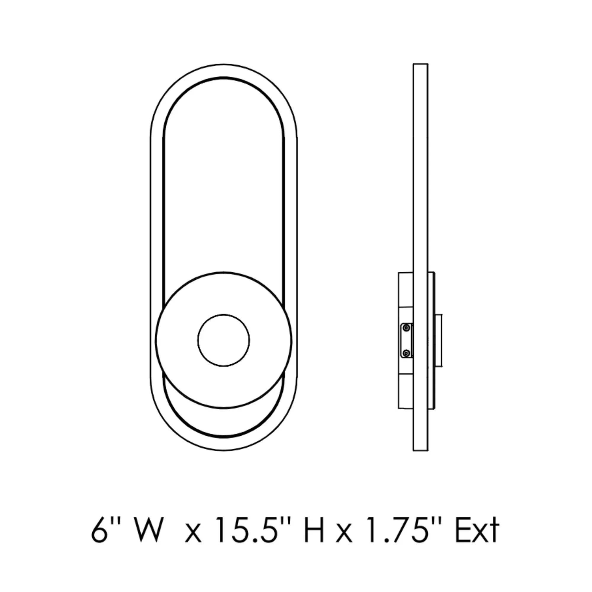 ET2 Lighting - Gravity 13" Small LED Outdoor Wall Sconce, Black & Gold Finish | Bees Lighting