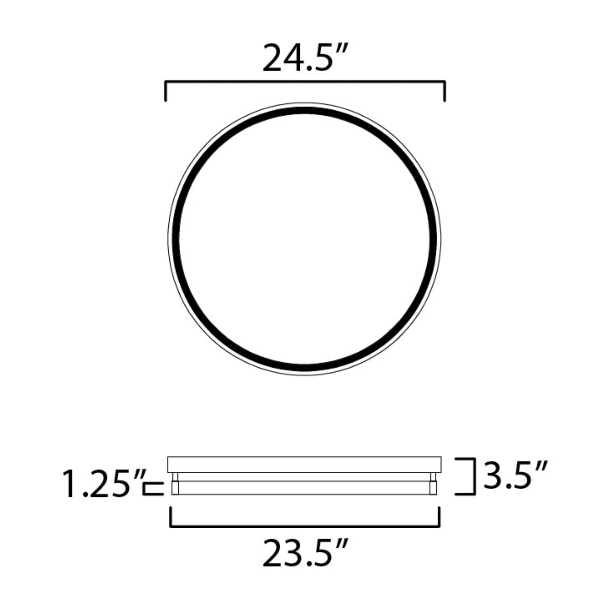 Groove 5CCT 24" LED Flush Mount, Black Finish