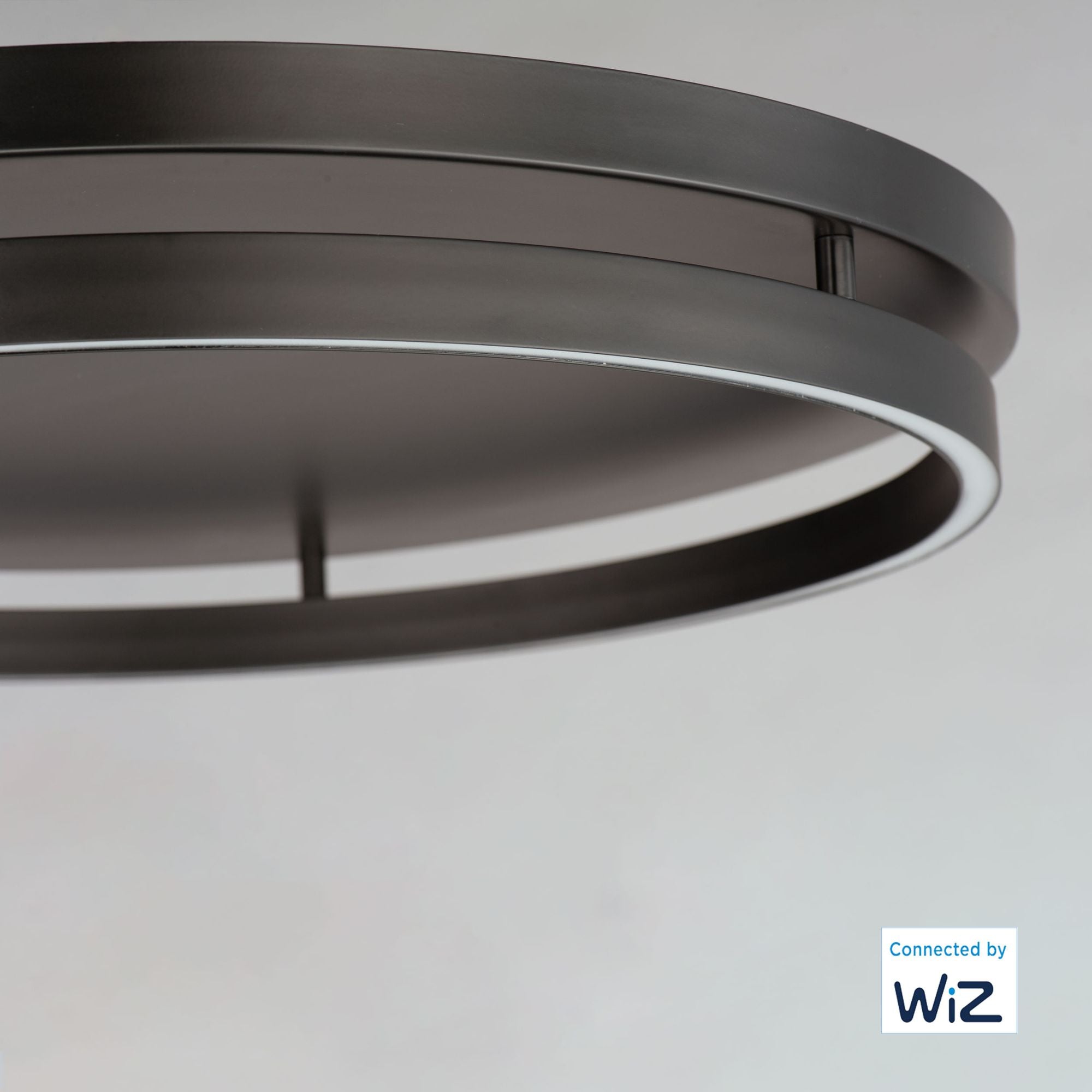 Groove WiZ 25" LED Flush Mount, Black Finish