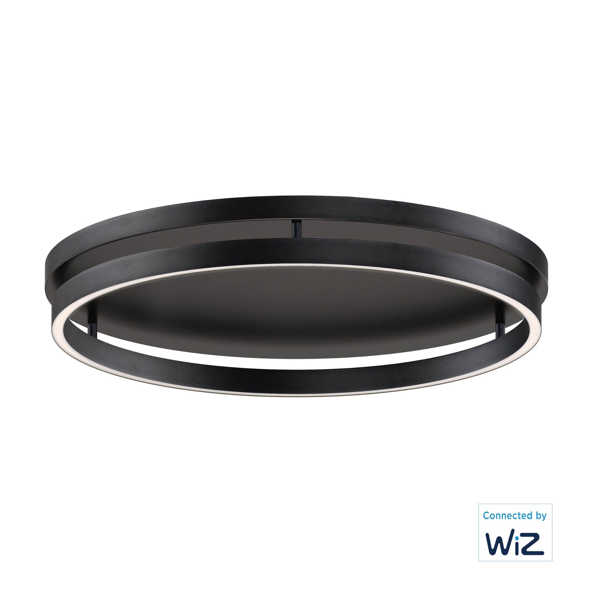 Groove WiZ 25" LED Flush Mount, Black Finish