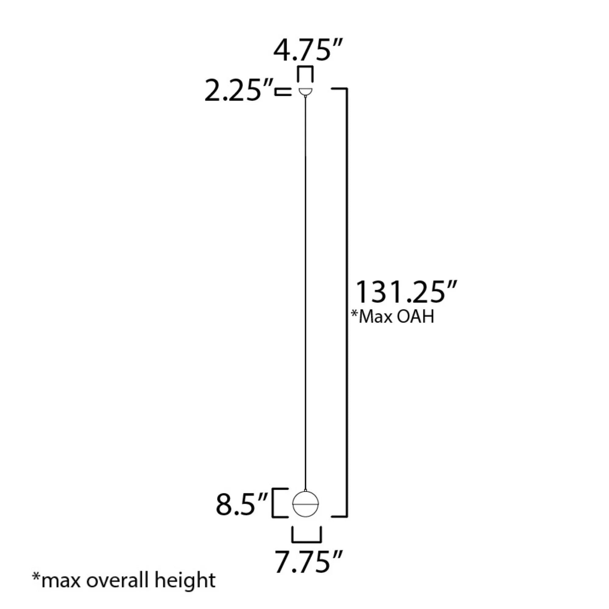 ET2 Lighting - Half Moon 9" Medium LED Pendant, Black Finish | Bees Lighting