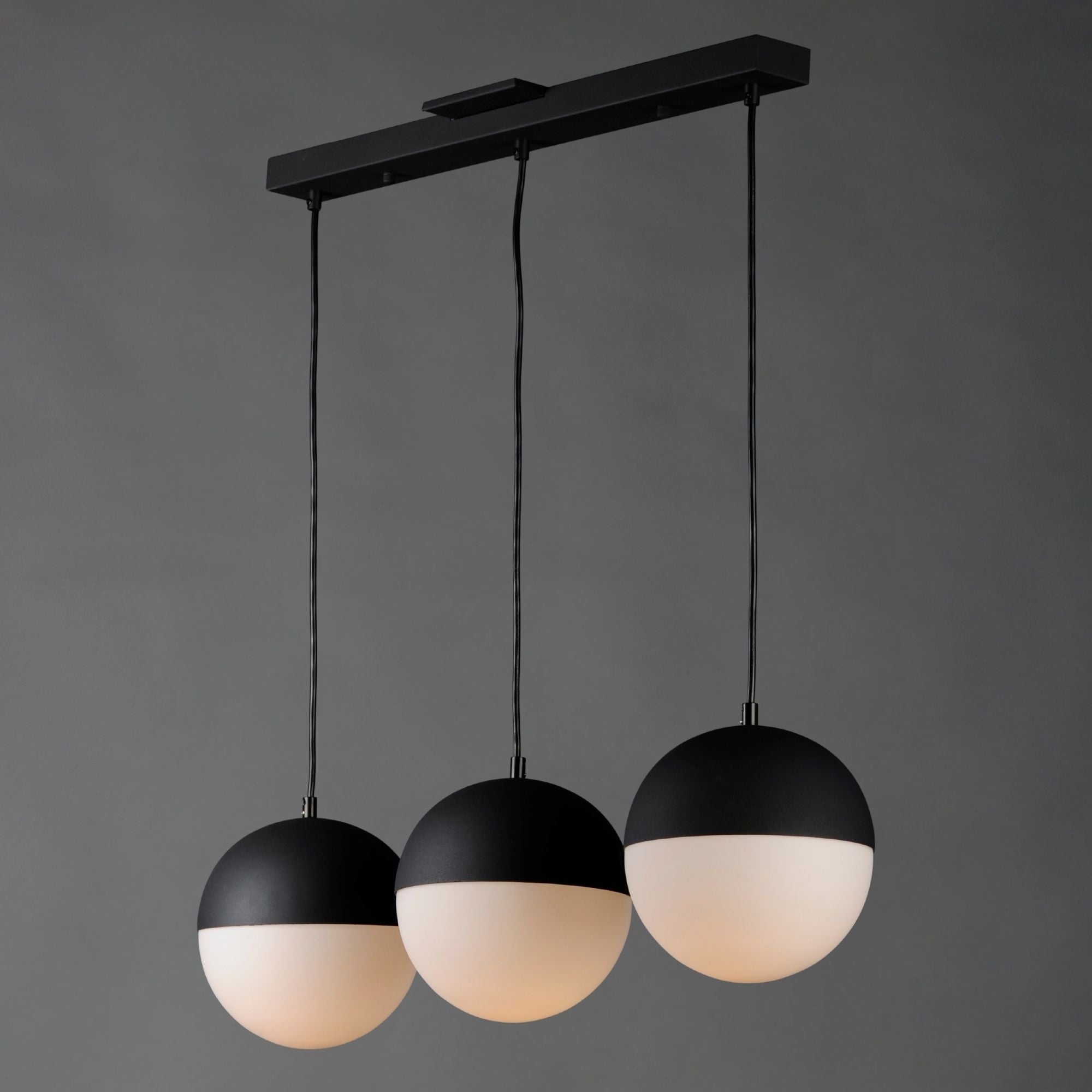 ET2 Half Moon 30.25 in. 3-Light Pendant, Black
