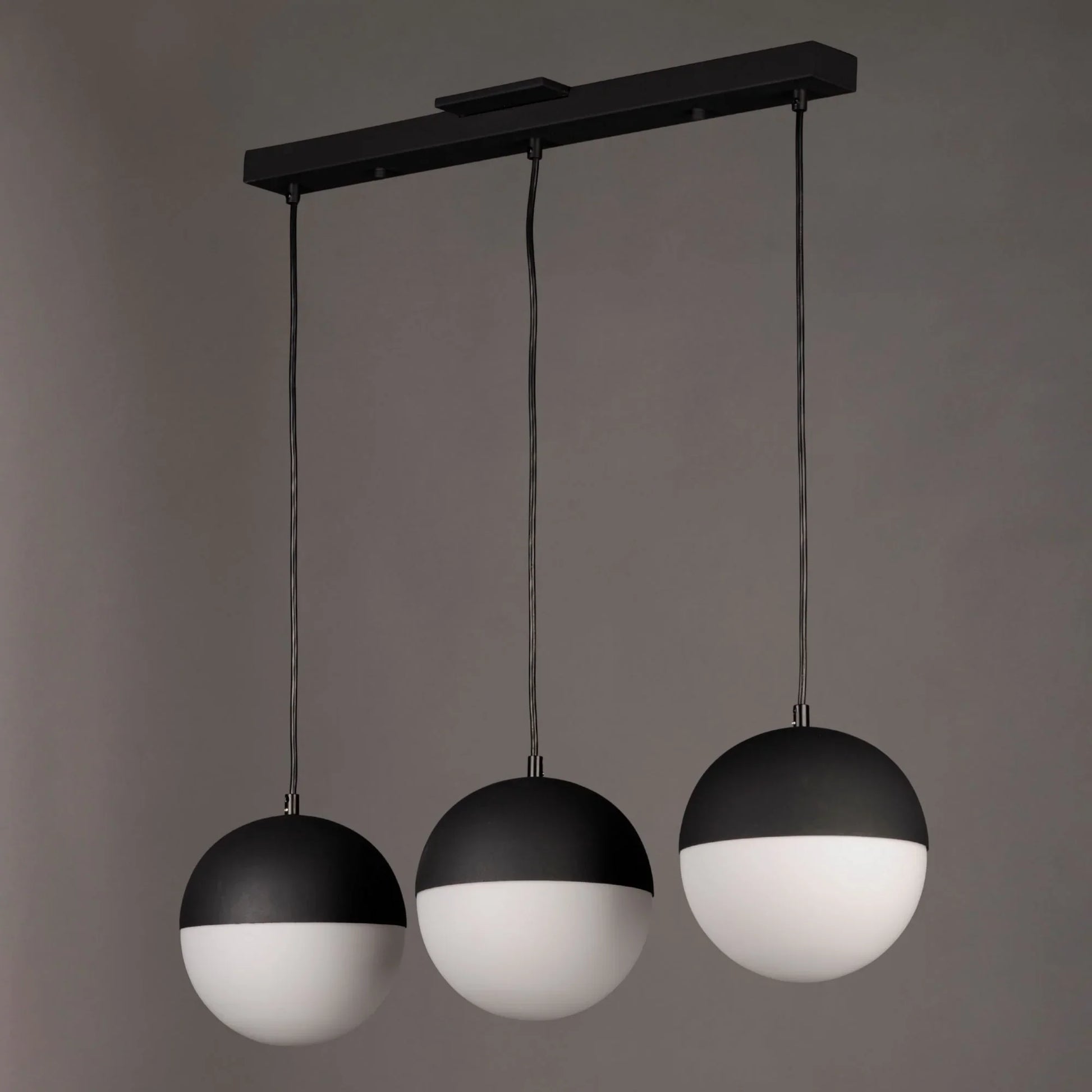 ET2 Lighting - Half Moon 30" 3-Light LED Linear Pendant, Black Finish | Bees Lighting