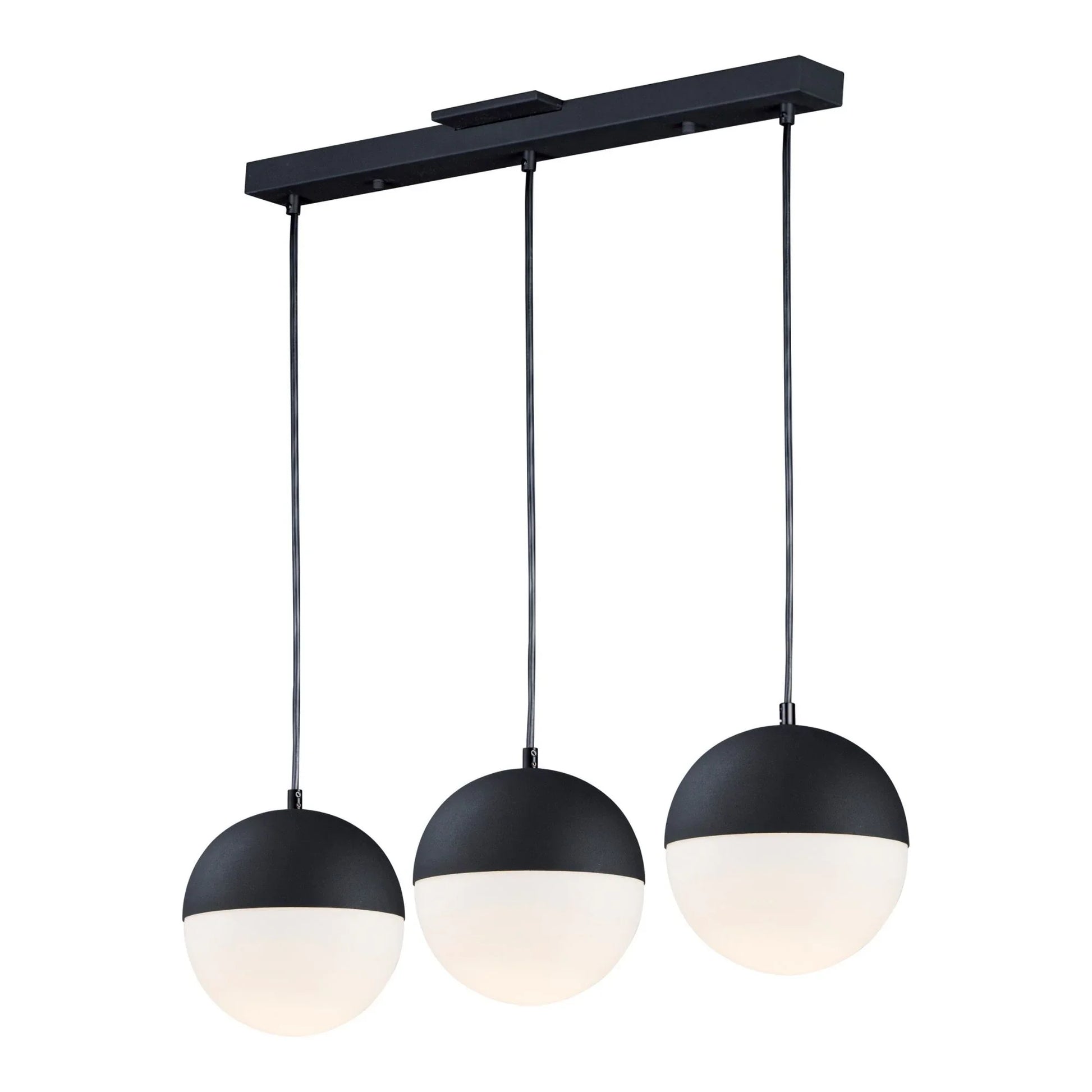 ET2 Lighting - Half Moon 30" 3-Light LED Linear Pendant, Black Finish | Bees Lighting
