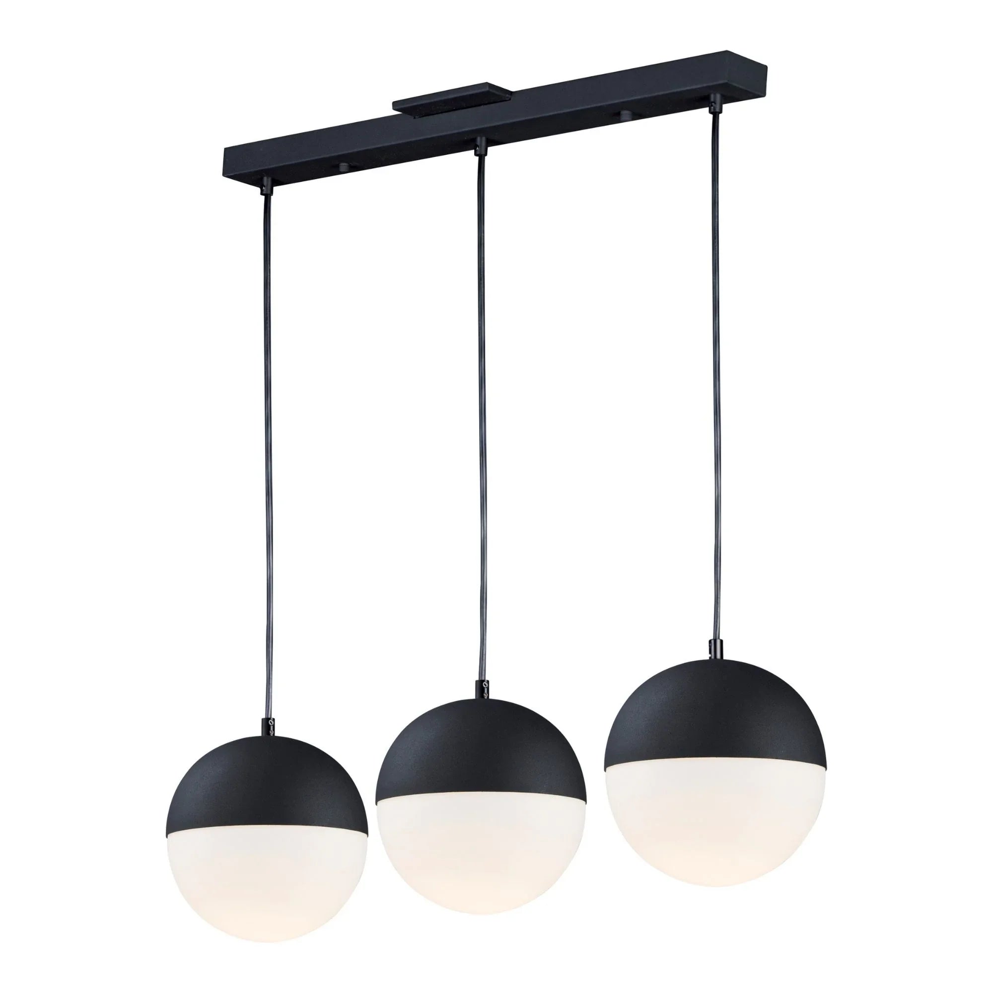 ET2 Lighting - Half Moon 30" 3-Light LED Linear Pendant, Black Finish | Bees Lighting