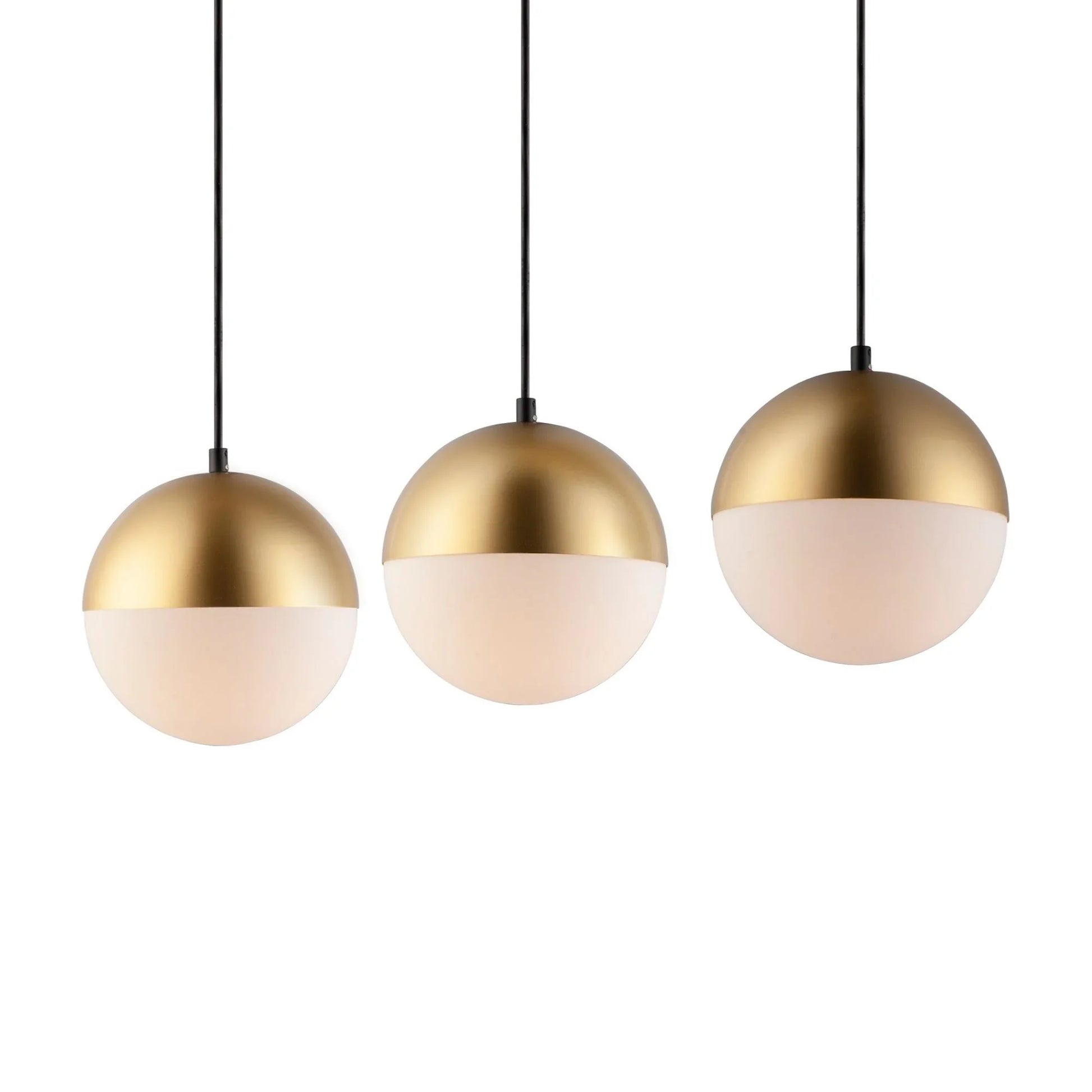ET2 Lighting - Half Moon 30" 3-Light LED Linear Pendant, Metallic Gold Finish | Bees Lighting