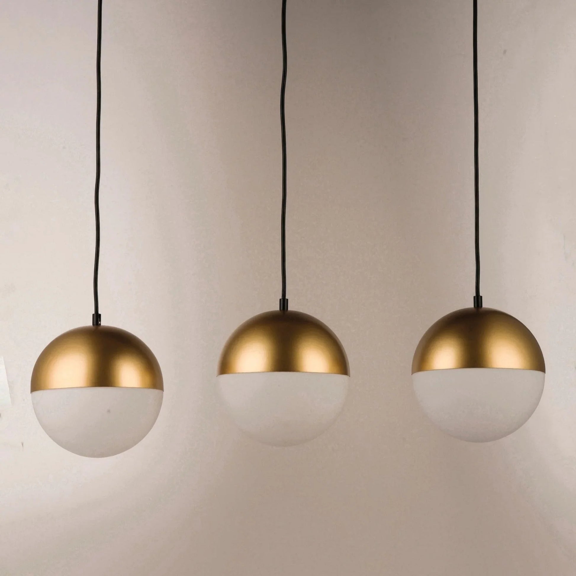 ET2 Lighting - Half Moon 30" 3-Light LED Linear Pendant, Metallic Gold Finish | Bees Lighting