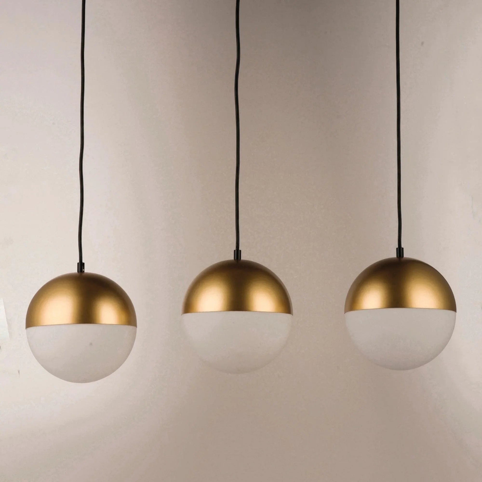 ET2 Lighting - Half Moon 30" 3-Light LED Linear Pendant, Metallic Gold Finish | Bees Lighting