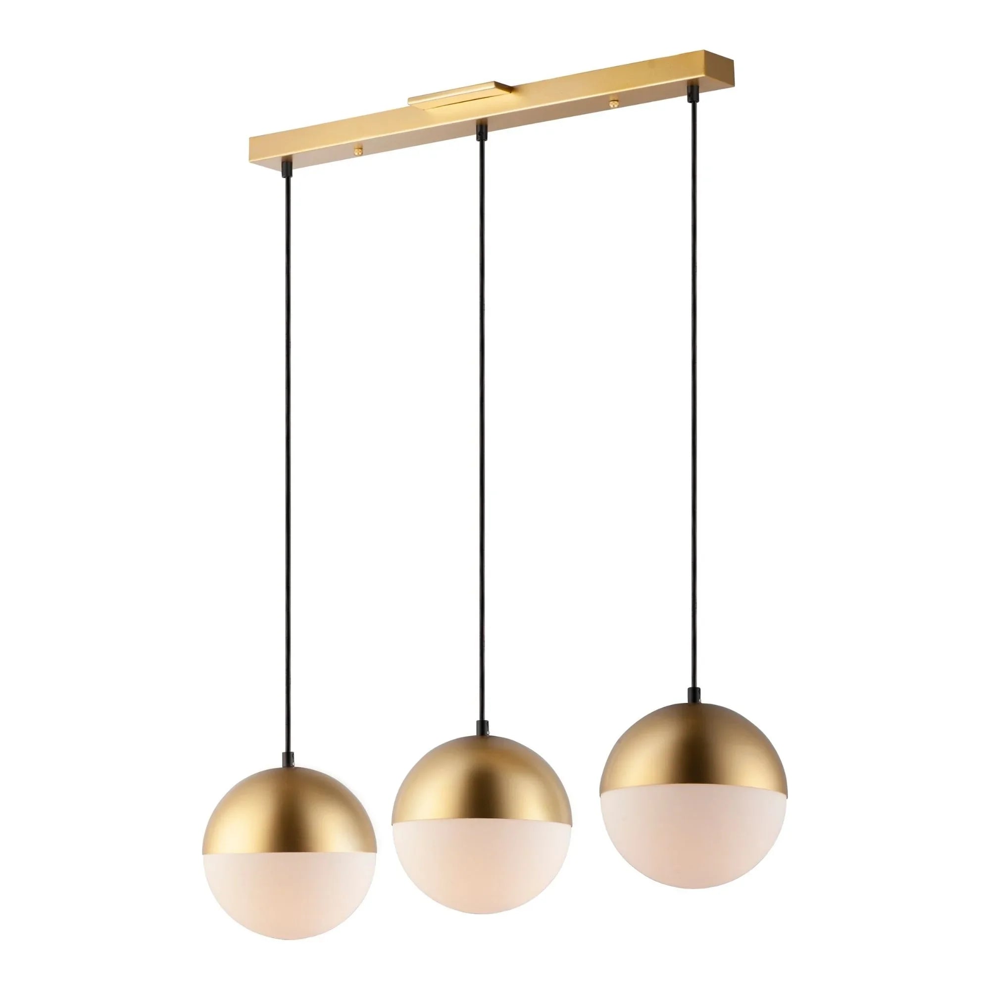 ET2 Lighting - Half Moon 30" 3-Light LED Linear Pendant, Metallic Gold Finish | Bees Lighting