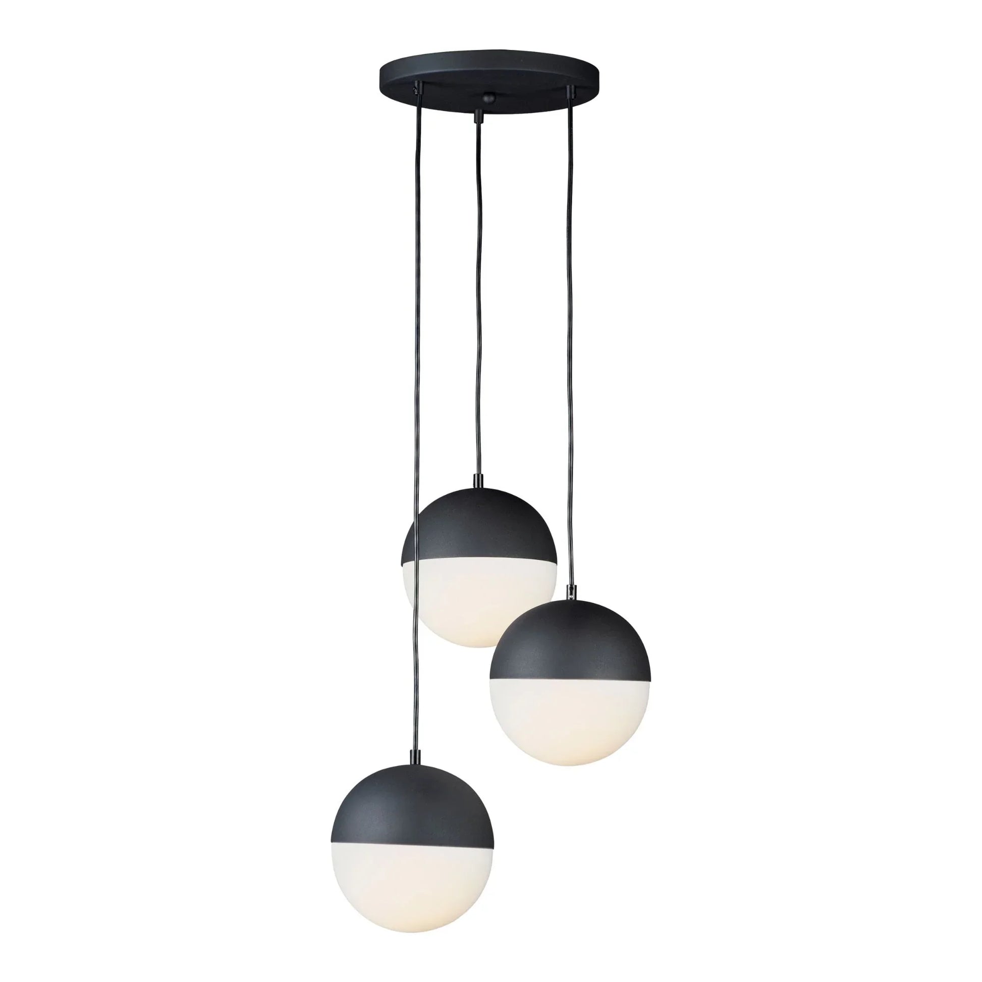 ET2 Lighting - Half Moon 17" 3-Light LED Pendant, Black Finish | Bees Lighting