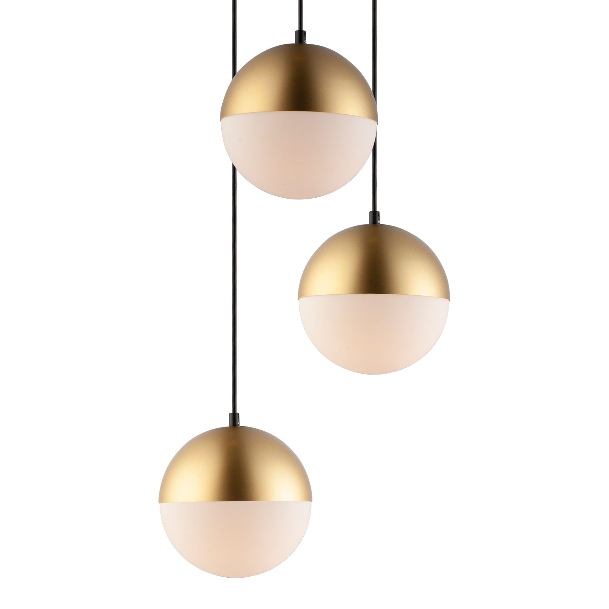 Half Moon 17" 3-Light LED Pendant, Metallic Gold Finish