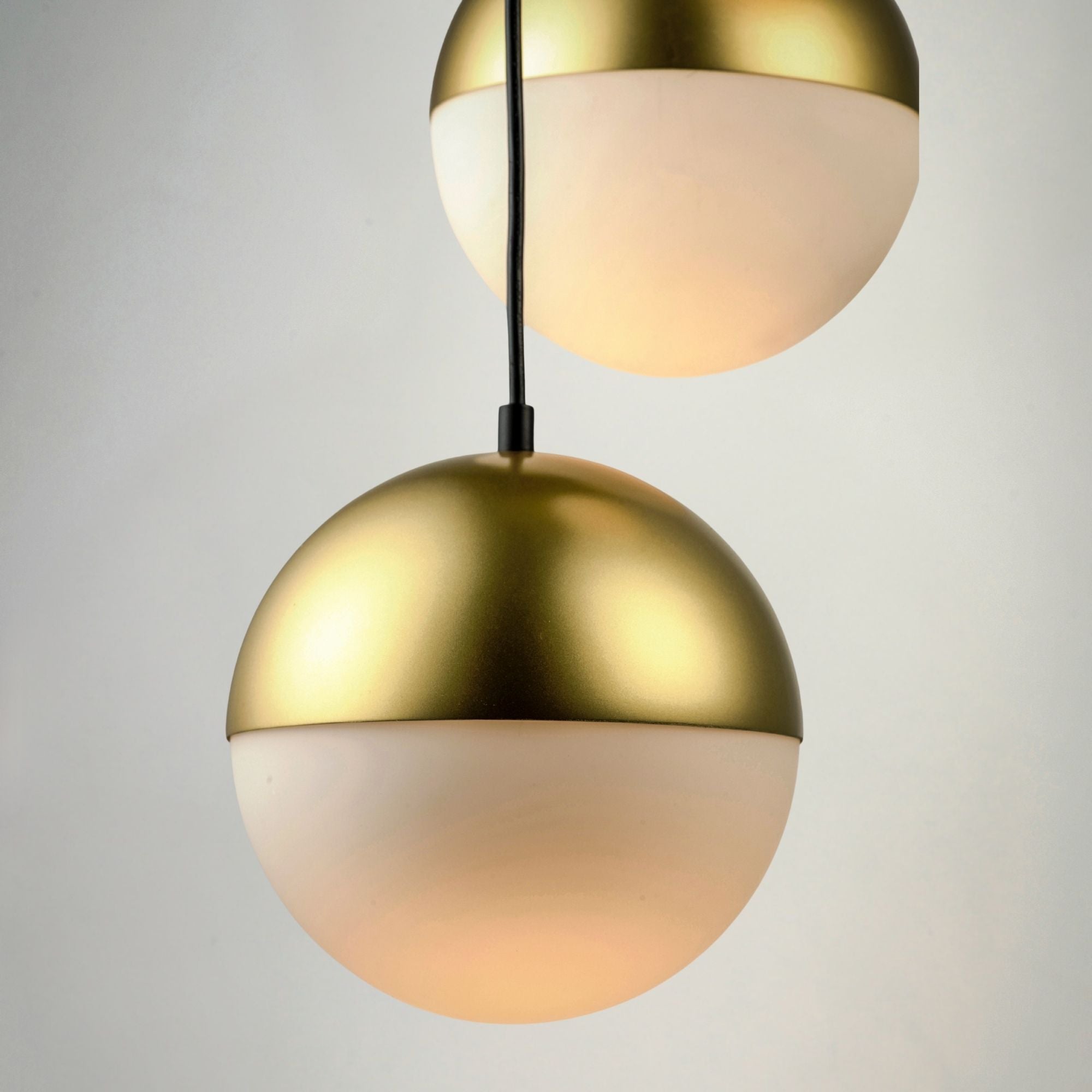 Half Moon 17" 3-Light LED Pendant, Metallic Gold Finish