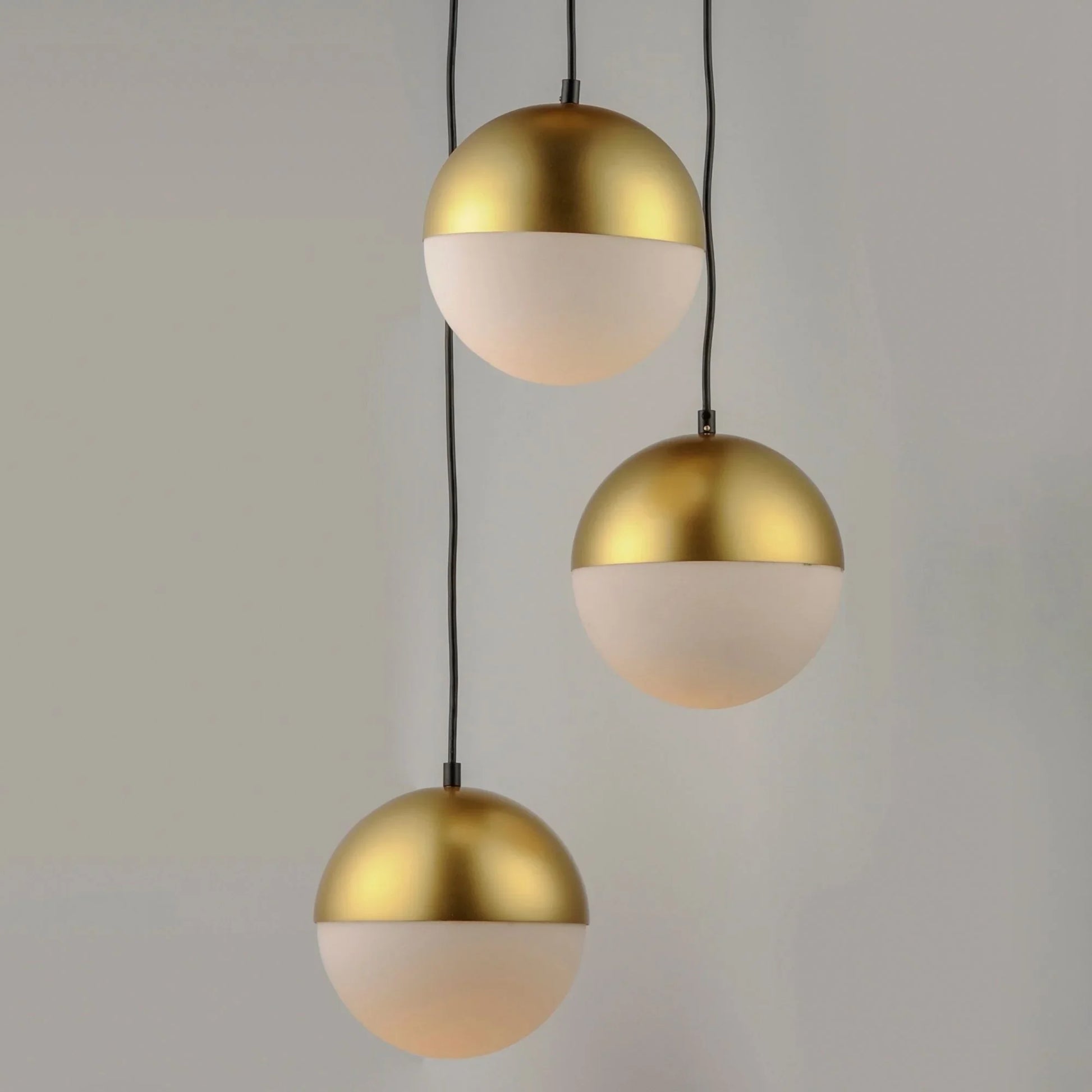 ET2 Lighting - Half Moon 17" 3-Light LED Pendant, Metallic Gold Finish | Bees Lighting