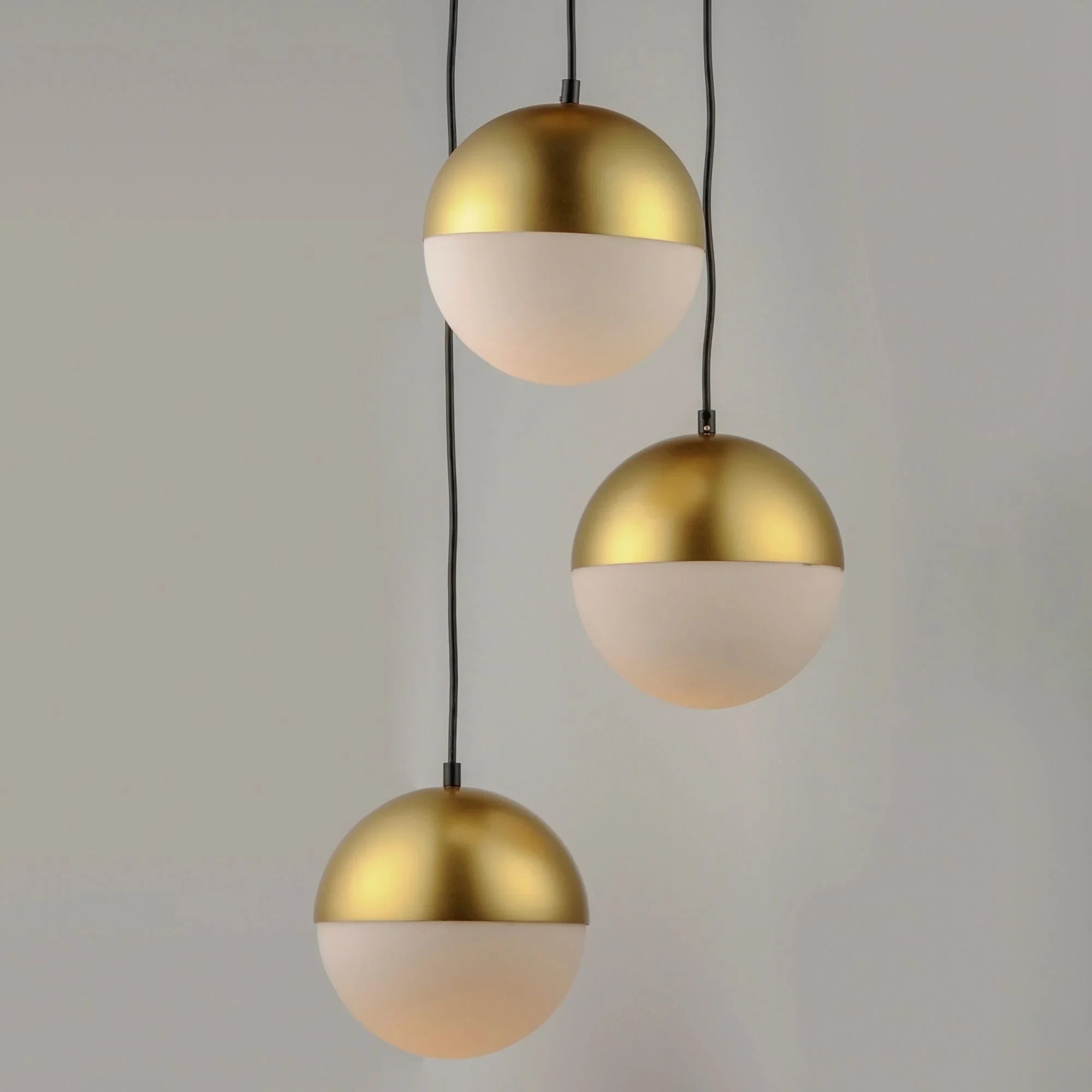 ET2 Lighting - Half Moon 17" 3-Light LED Pendant, Metallic Gold Finish | Bees Lighting