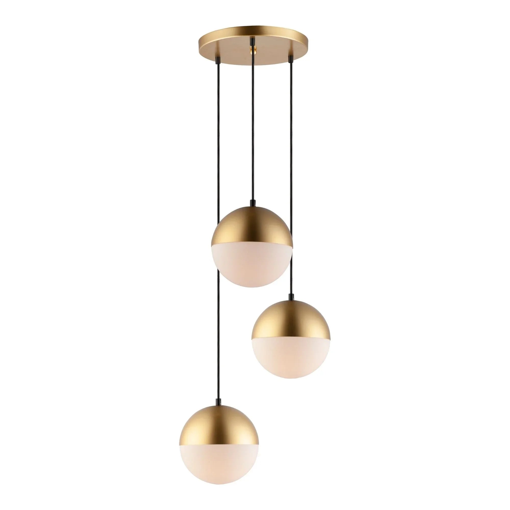 ET2 Lighting - Half Moon 17" 3-Light LED Pendant, Metallic Gold Finish | Bees Lighting