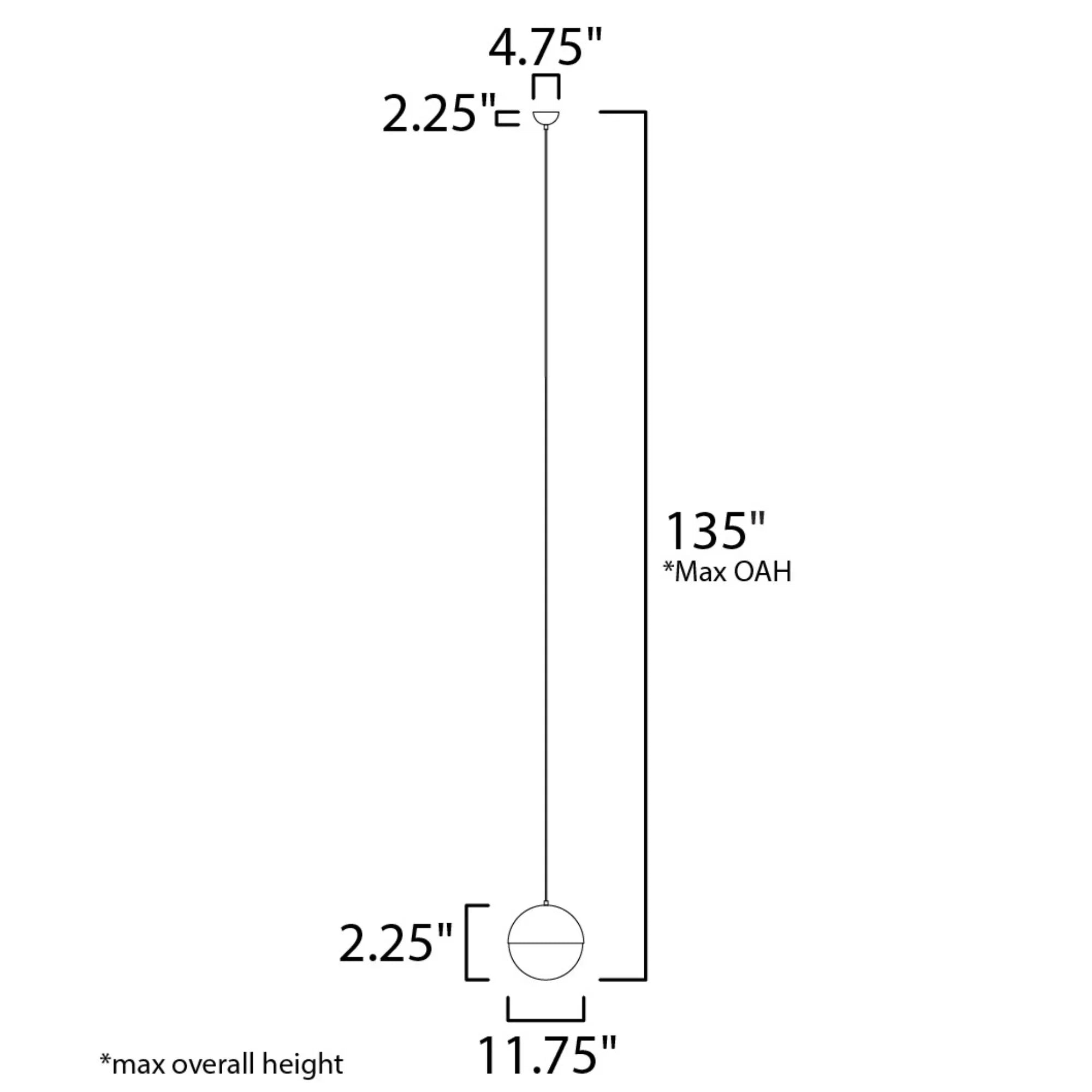 ET2 Lighting - Half Moon 12" Large LED Pendant, Black Finish | Bees Lighting