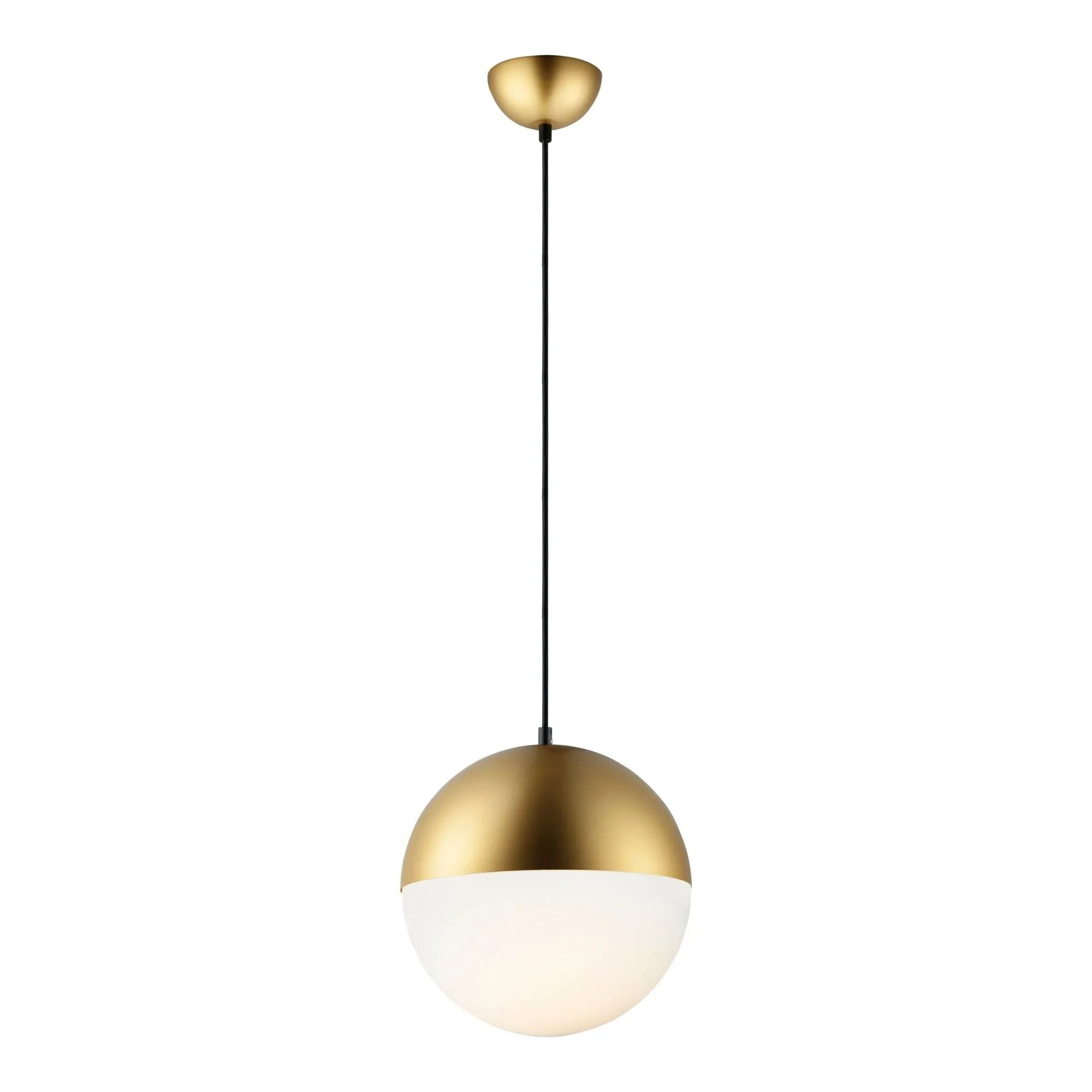 ET2 Lighting - Half Moon 12" Large LED Pendant, Metallic Gold Finish | Bees Lighting