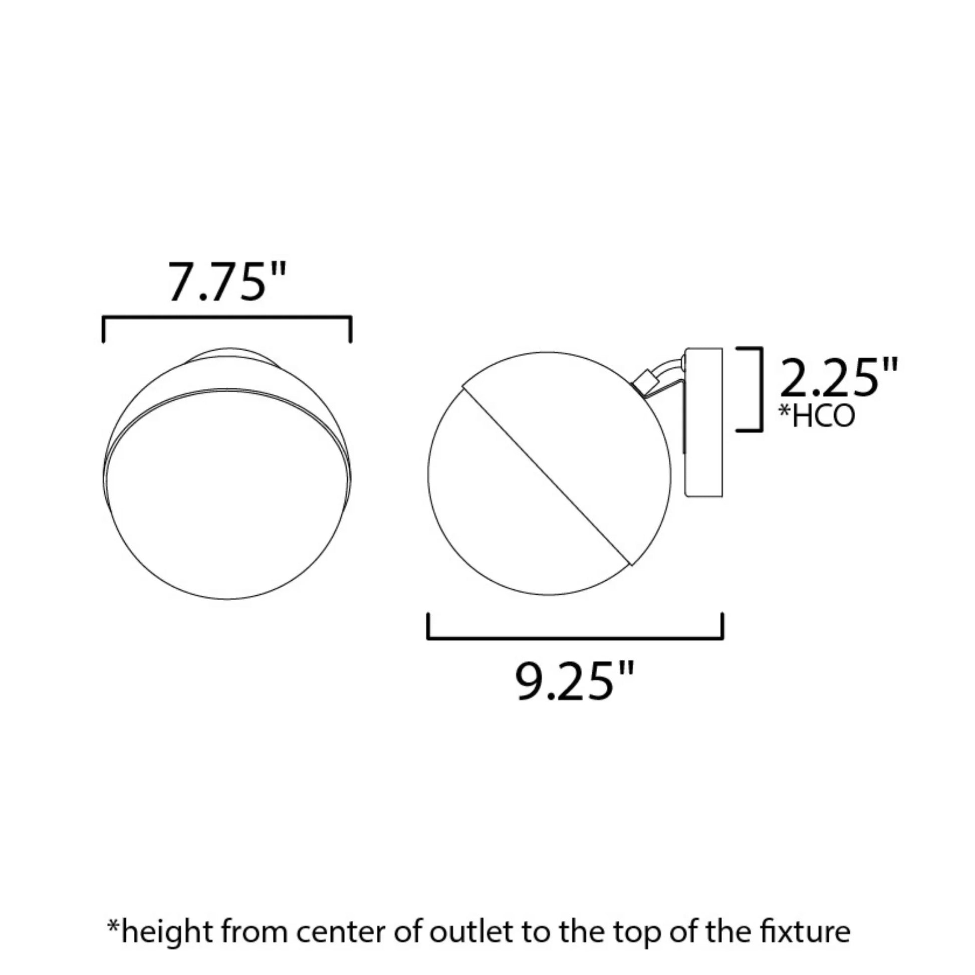 ET2 Lighting - Half Moon 8" LED Wall Sconce, Black Finish | Bees Lighting