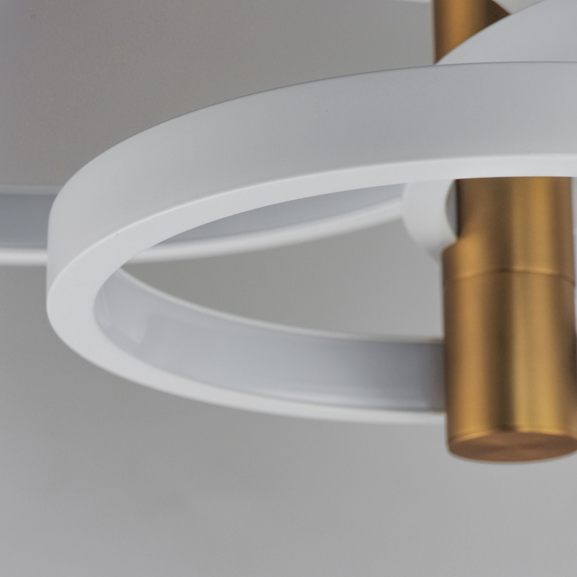 Hoopla 26" 3-Light LED Semi-Flush Mount, White & Gold Finish