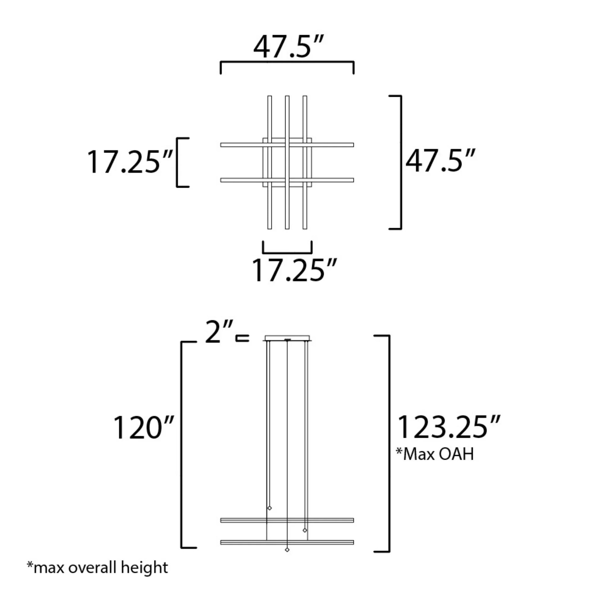 ET2 Lighting - Hover 48" 5-Light LED Pendant, Black Finish | Bees Lighting