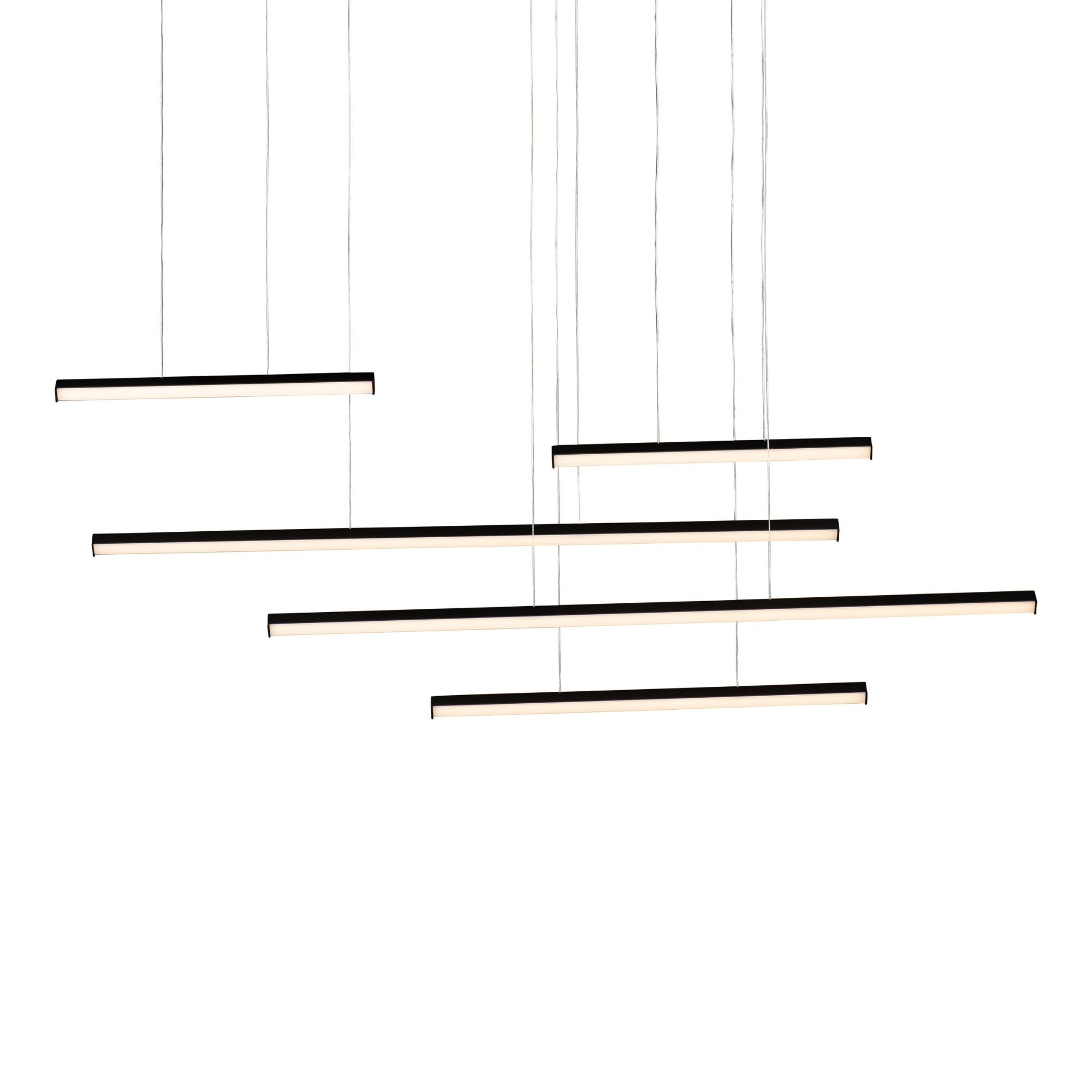 Hover 61" 5-Light LED Linear Pendant, Black Finish
