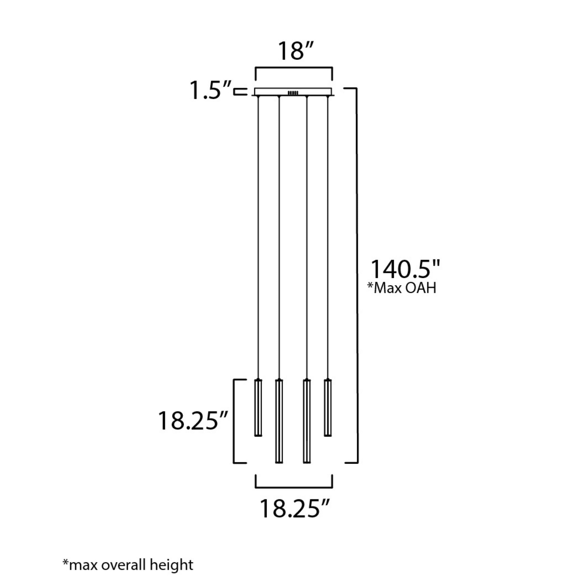 Hover 18" 8-Light LED Pendant, Black Finish