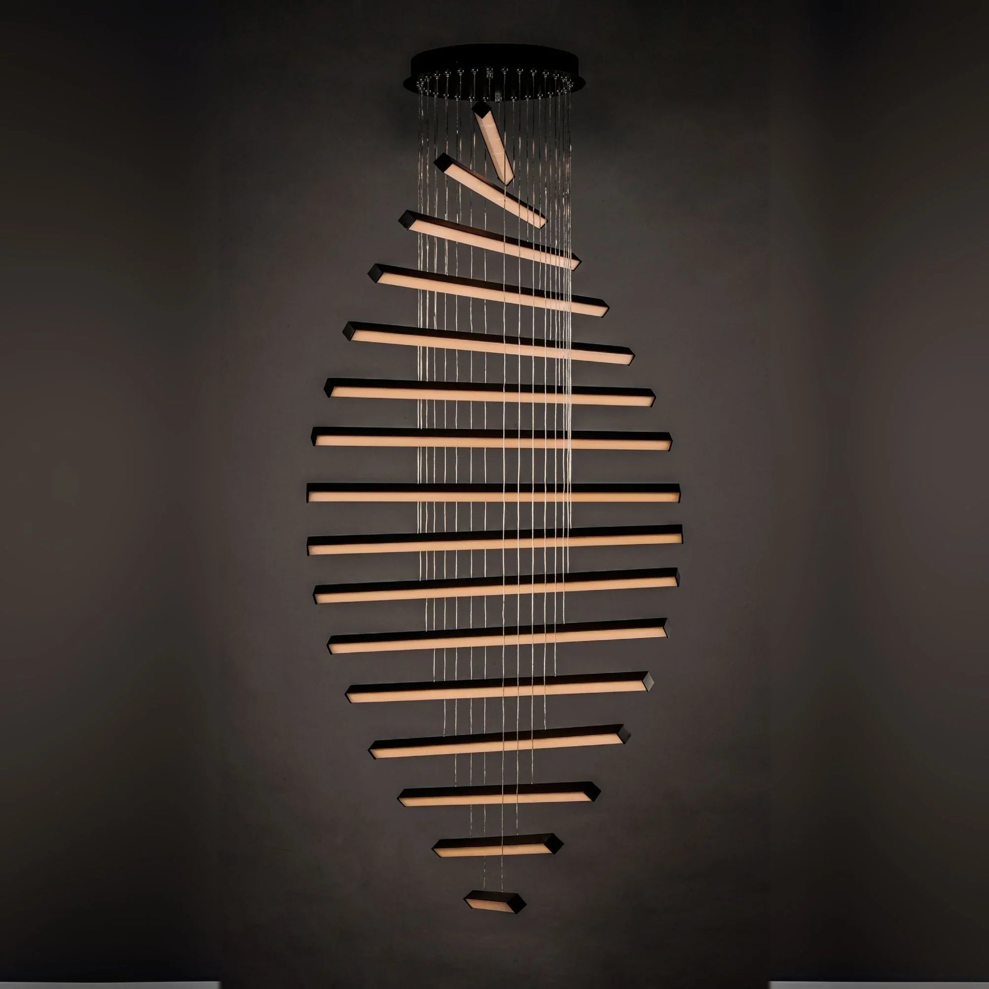 ET2 Lighting - Hover 28" 16-Light LED Pendant, Black Finish | Bees Lighting