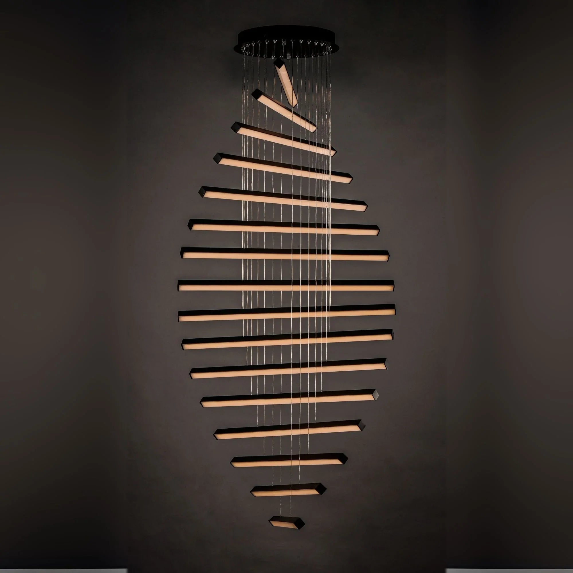 ET2 Lighting - Hover 28" 16-Light LED Pendant, Black Finish | Bees Lighting