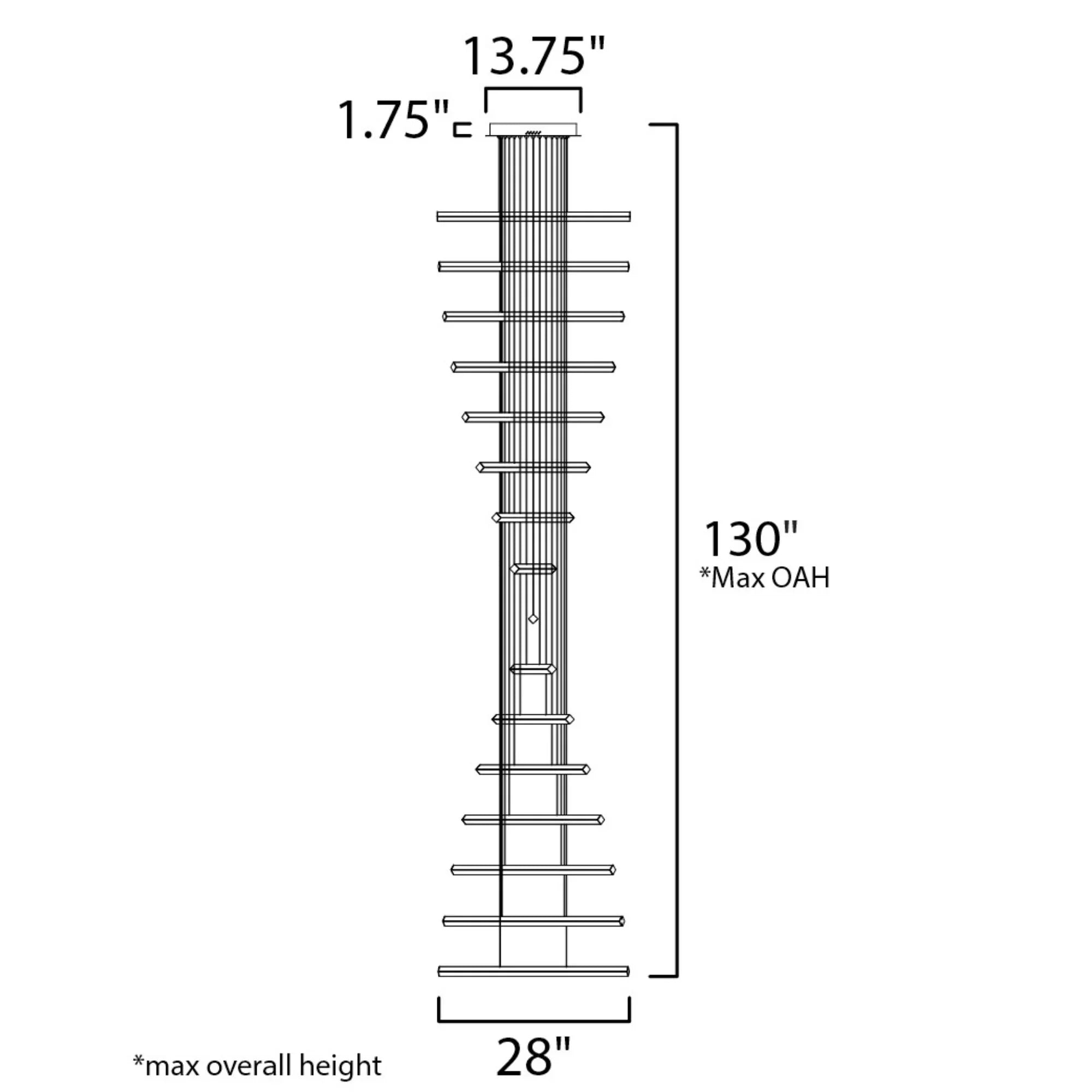 ET2 Lighting - Hover 28" 16-Light LED Pendant, Black Finish | Bees Lighting