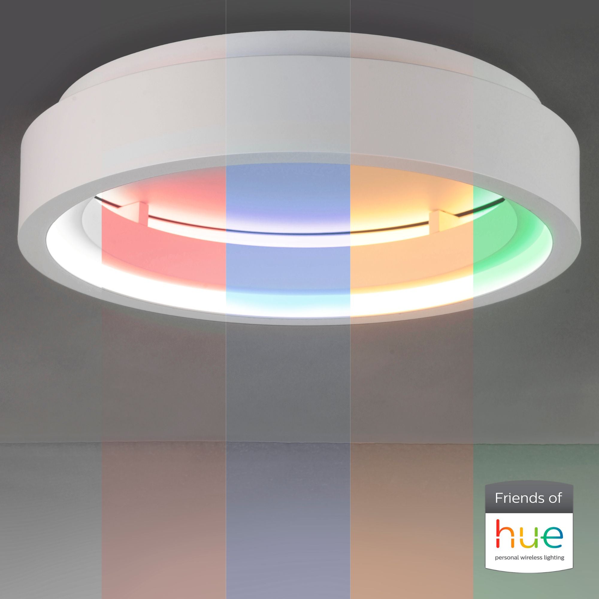 iCorona FoH 24" LED Flush Mount, Matte White Finish