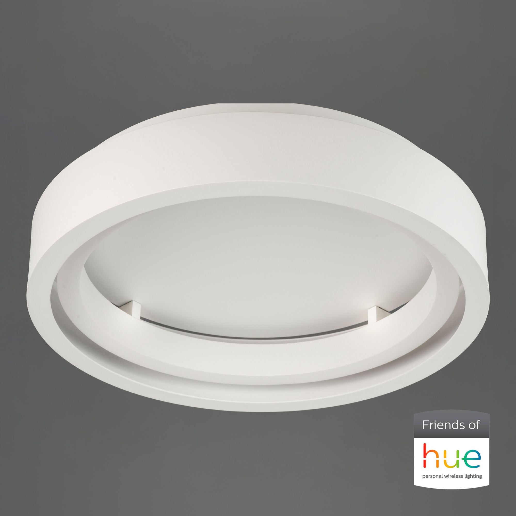 iCorona FoH 24" LED Flush Mount, Matte White Finish