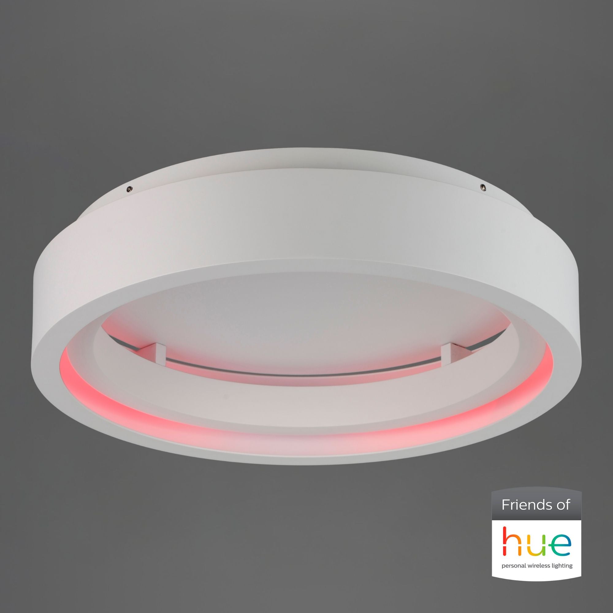 iCorona FoH 24" LED Flush Mount, Matte White Finish