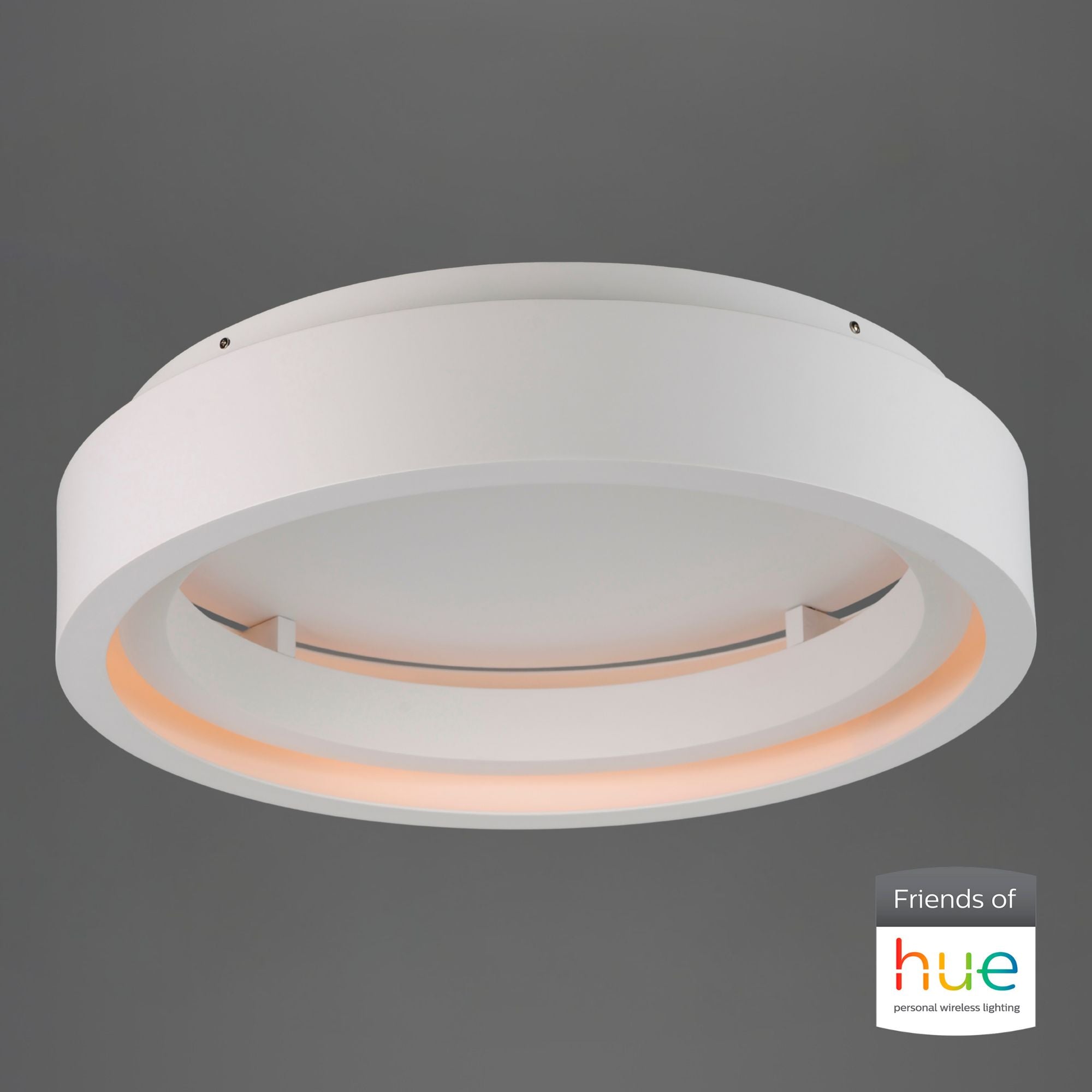 iCorona FoH 24" LED Flush Mount, Matte White Finish