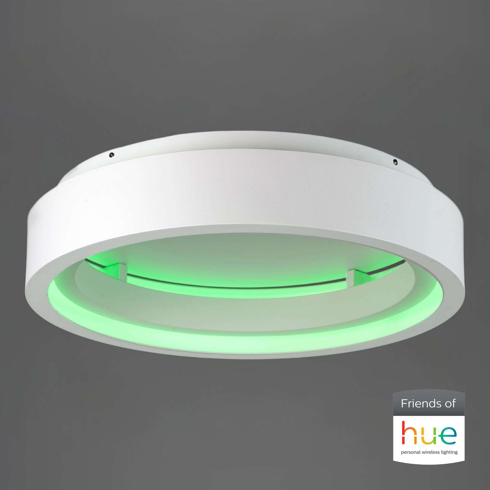 iCorona FoH 24" LED Flush Mount, Matte White Finish
