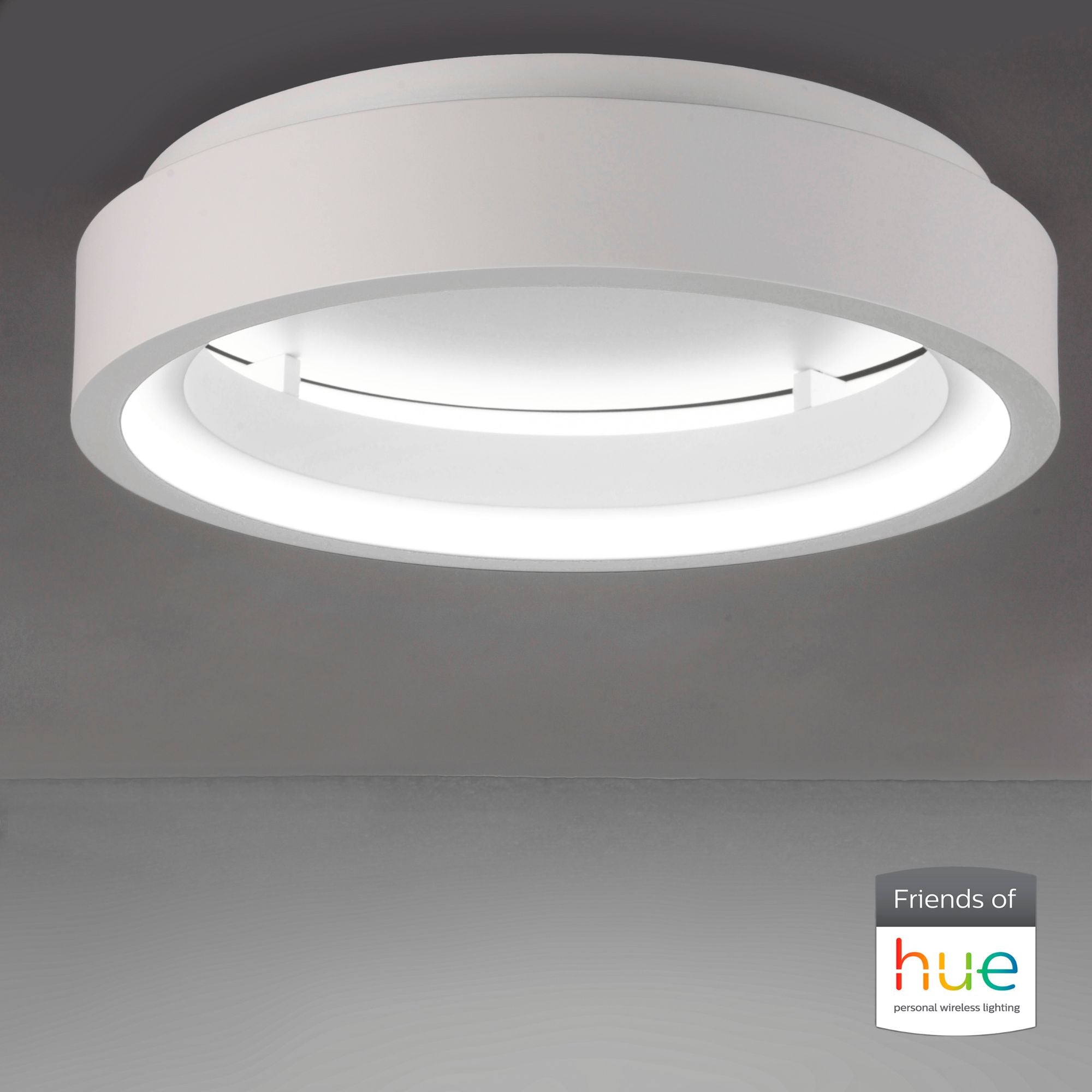 iCorona FoH 24" LED Flush Mount, Matte White Finish
