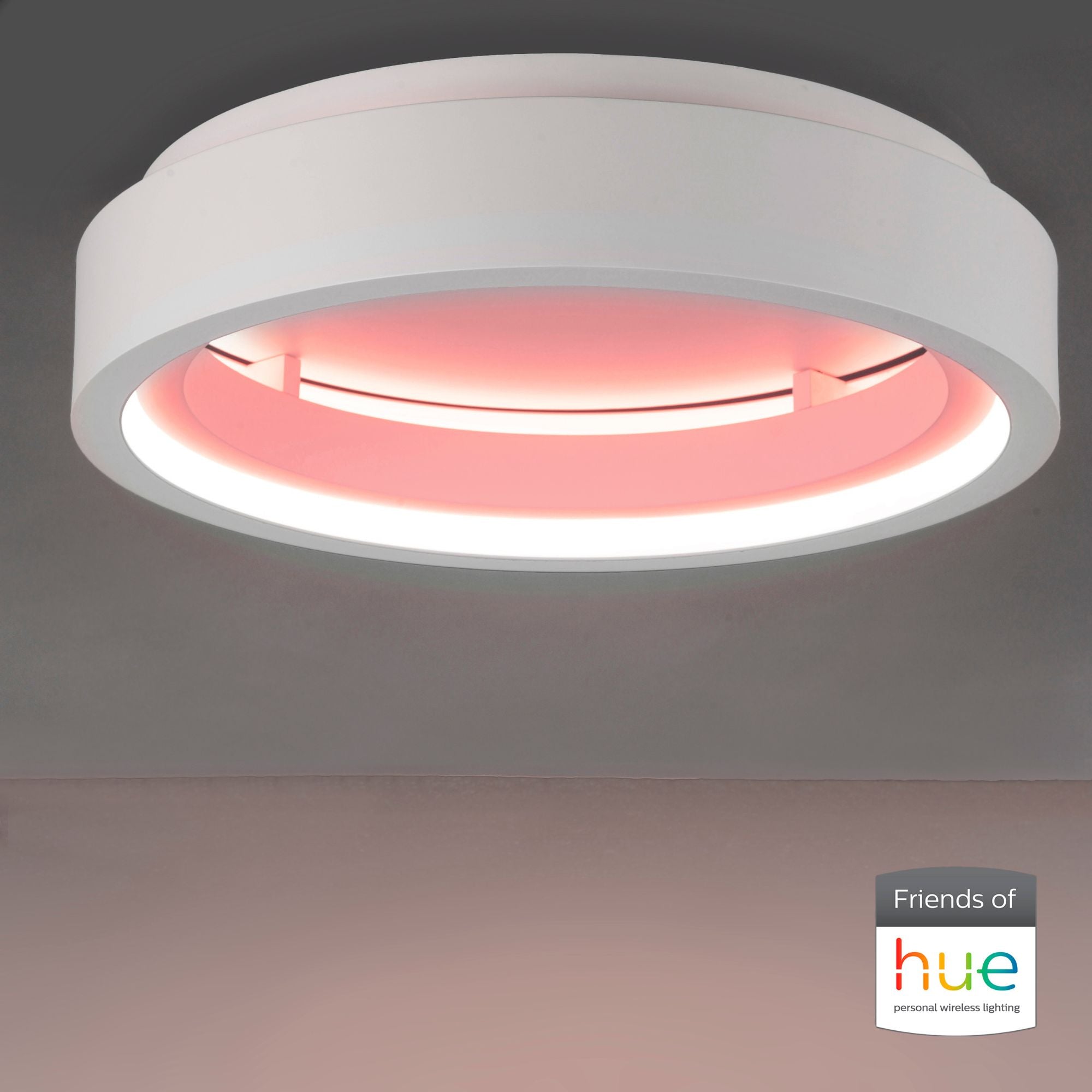 iCorona FoH 24" LED Flush Mount, Matte White Finish