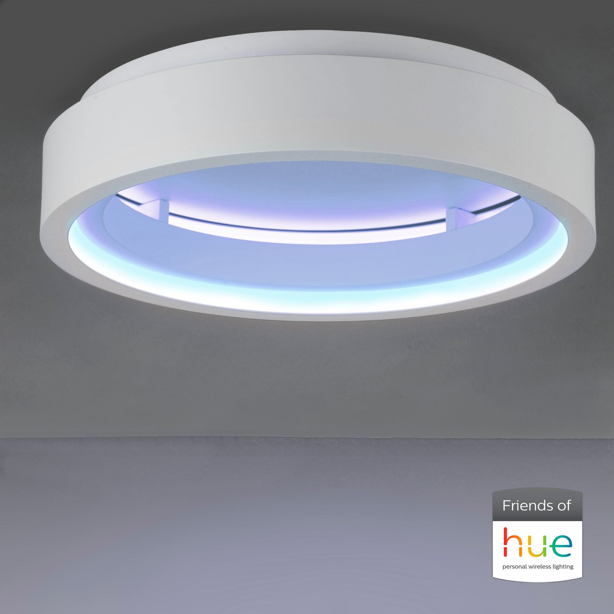 iCorona FoH 24" LED Flush Mount, Matte White Finish