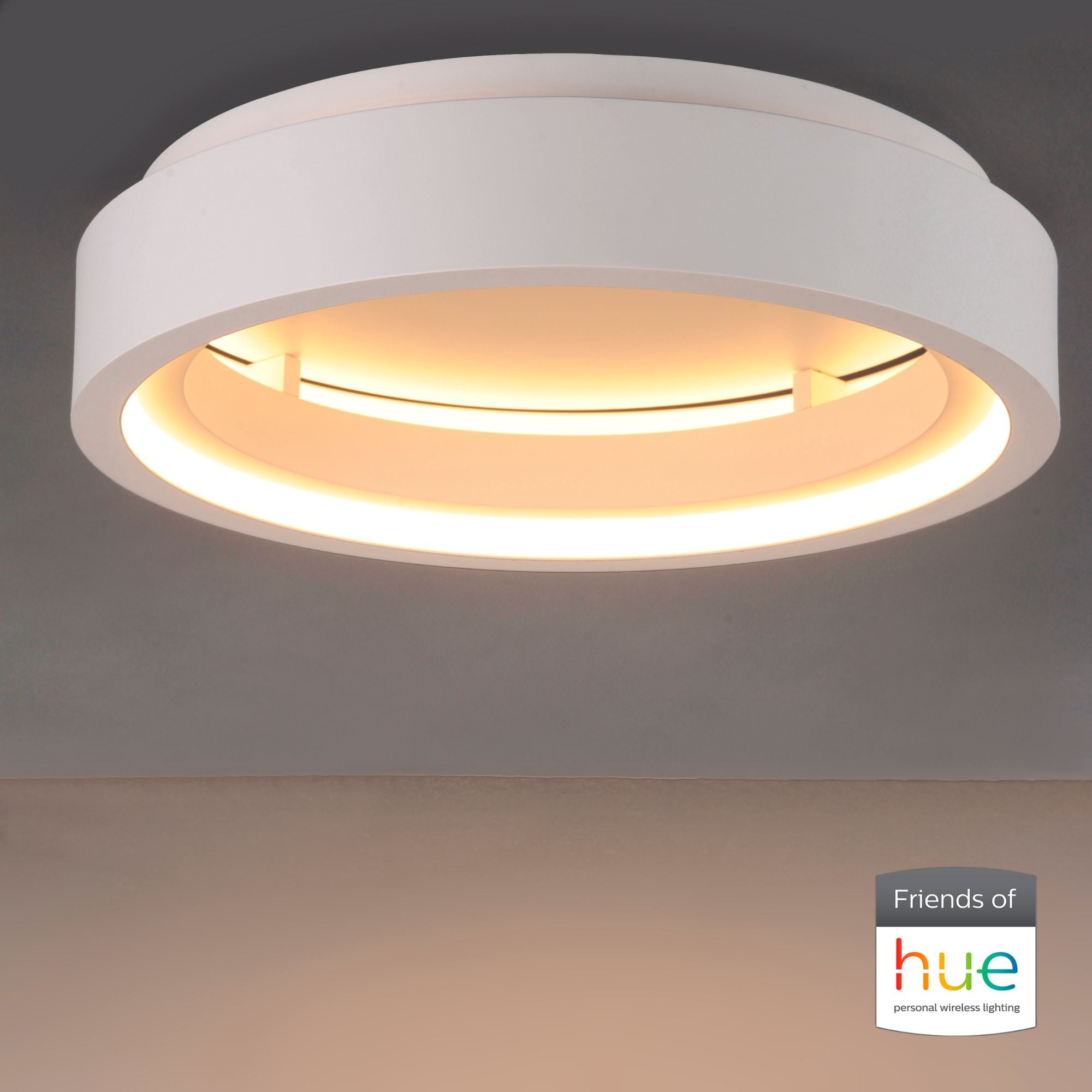 iCorona FoH 24" LED Flush Mount, Matte White Finish