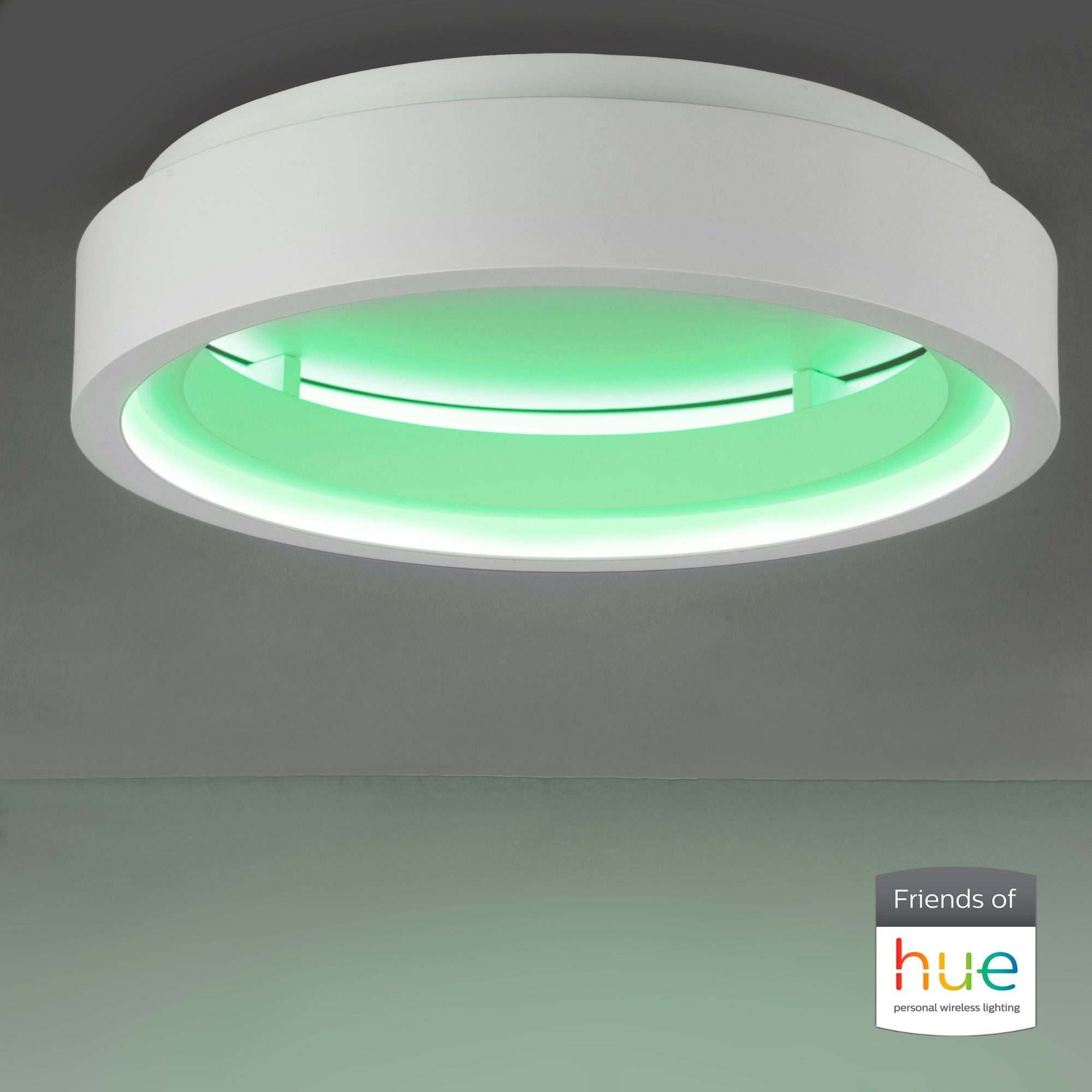 iCorona FoH 24" LED Flush Mount, Matte White Finish