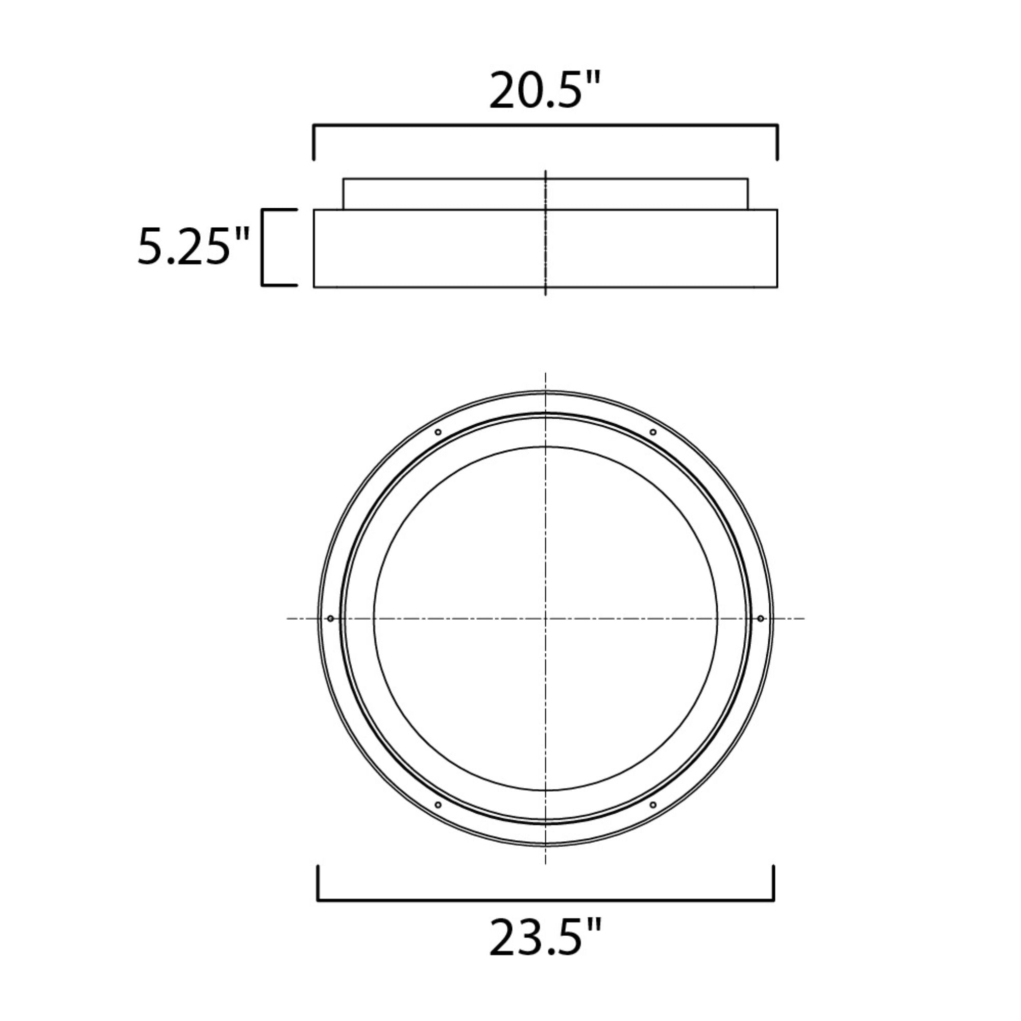 iCorona FoH 24" LED Flush Mount, Matte White Finish